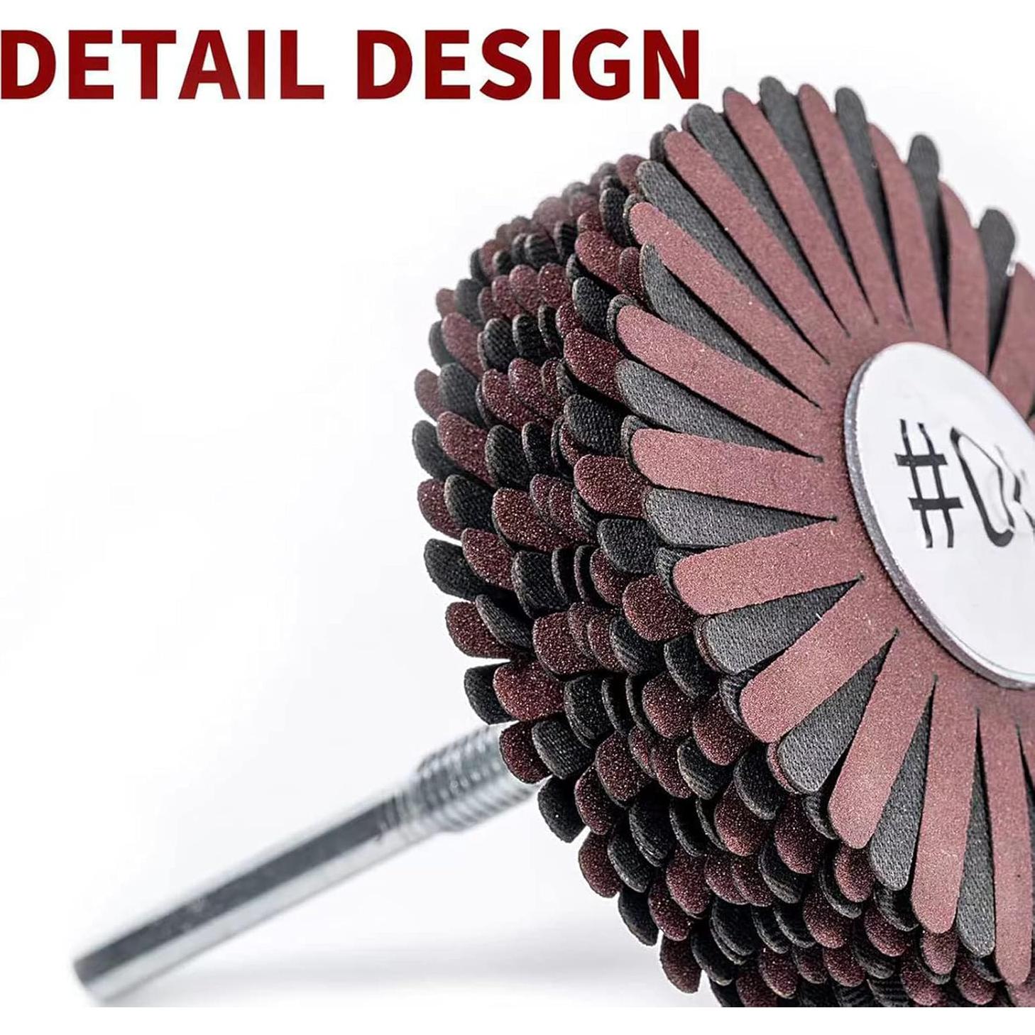 Juego de 7 Ruedas de Tela Abrasiva Kugnng 80-400 Grano 8 cm