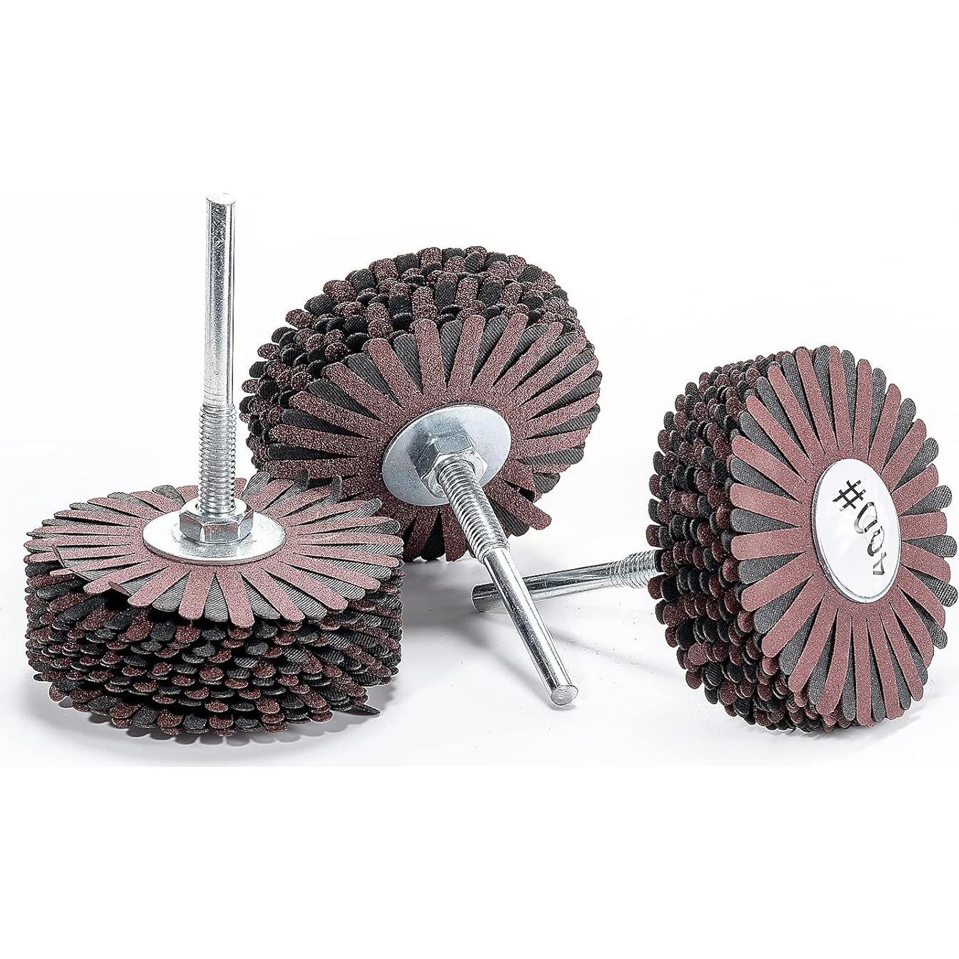 Juego de 7 Ruedas de Tela Abrasiva Kugnng 80-400 Grano 8 cm