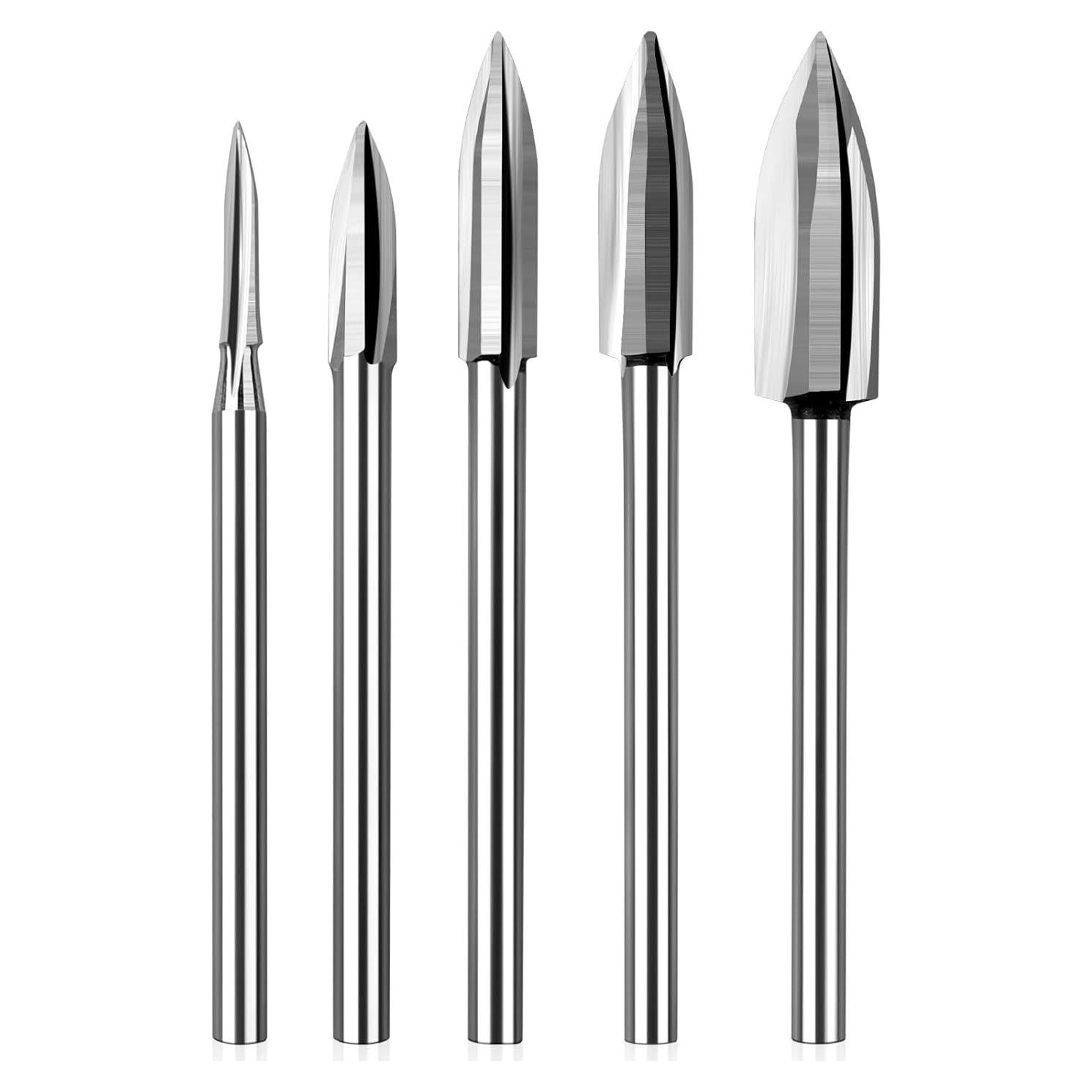 Juego de Brocas para Tallado en Madera WENORA 5 Piezas 3.175 mm