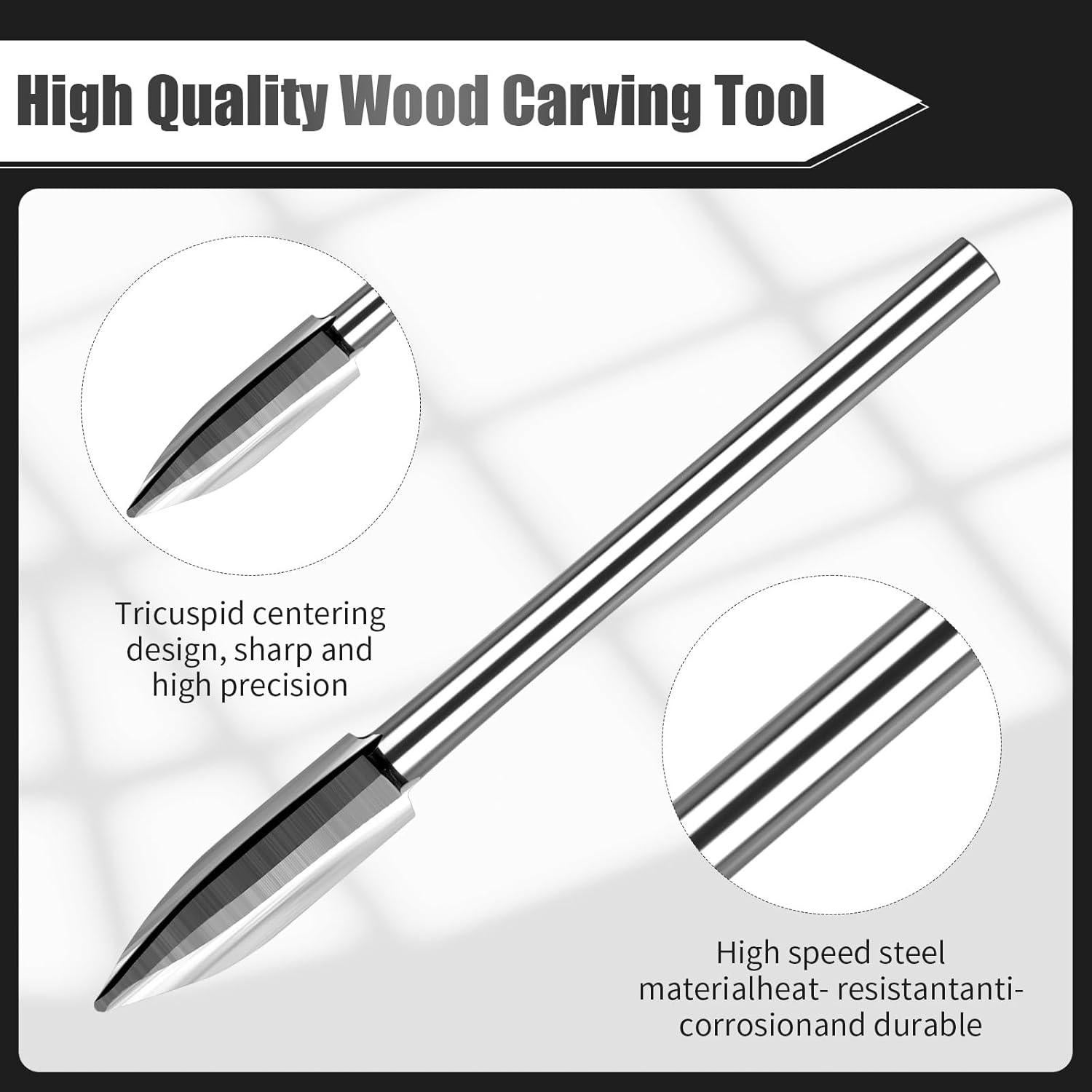 Juego de Brocas para Tallado en Madera WENORA 5 Piezas 3.175 mm