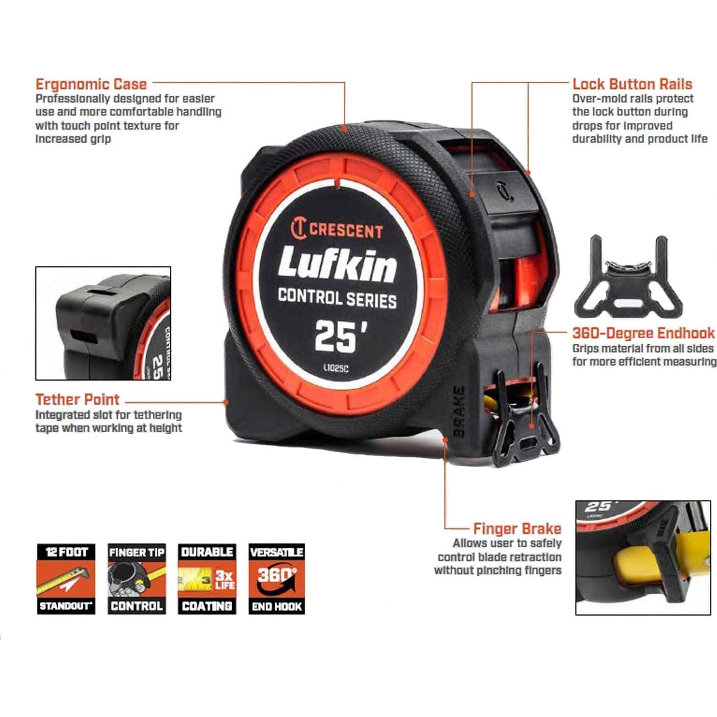 Cinta Métrica Ingeniero Lufkin 3.66 m con Bloqueo L1025CD