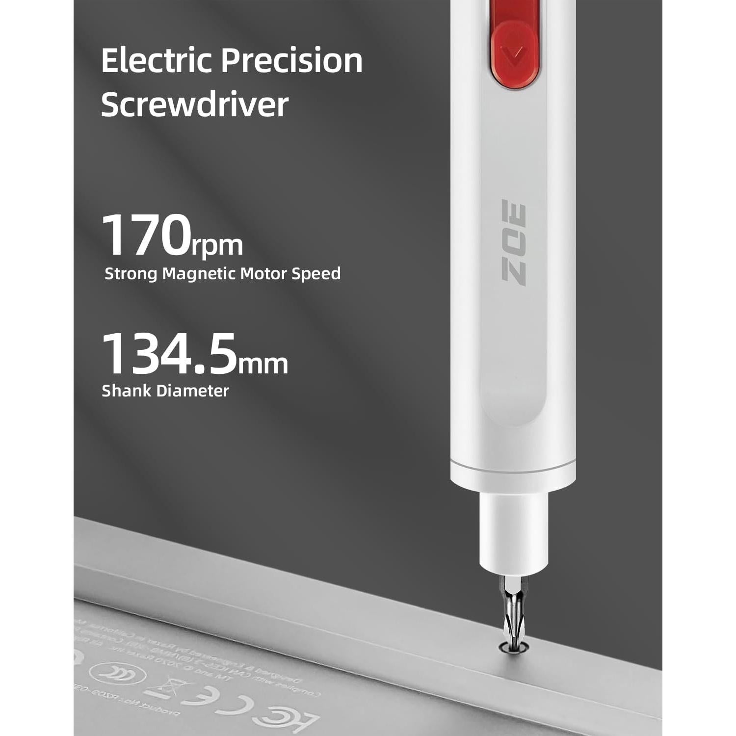 Electric screwdriver cordless set,40-in-1 precision screwdriver set with LED light and 20 S2 magnetic Bits,Small tool kit for Phones,Laptops,Watches,Electronics,Mini battery powered screwdriver set