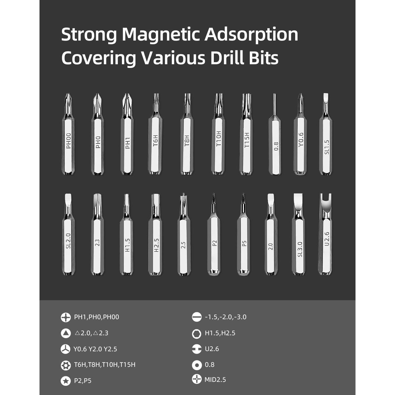 Electric screwdriver cordless set,40-in-1 precision screwdriver set with LED light and 20 S2 magnetic Bits,Small tool kit for Phones,Laptops,Watches,Electronics,Mini battery powered screwdriver set