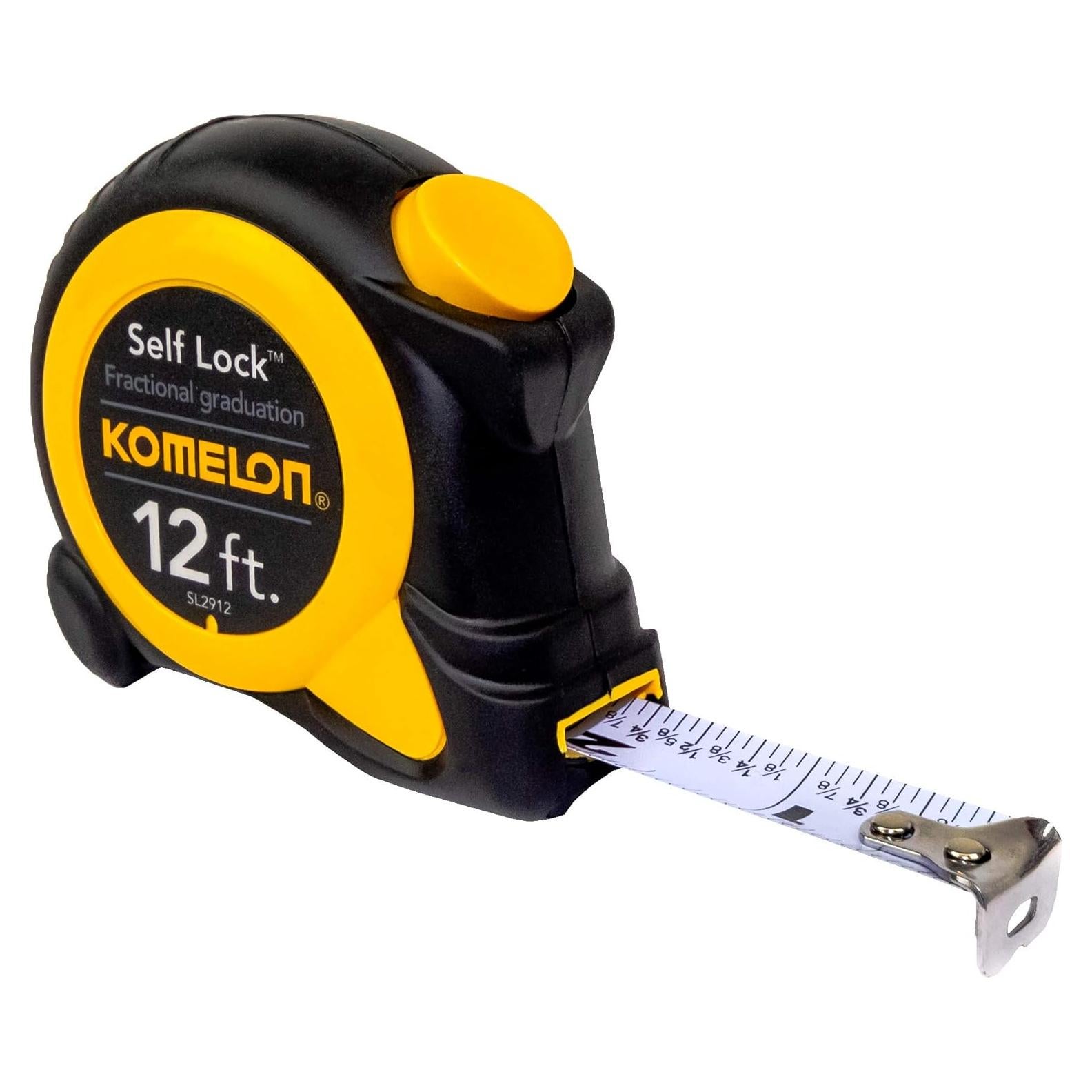 Cinta Métrica Komelon SL2912 3.7m x 1.6cm Auto Bloqueo Amarillo