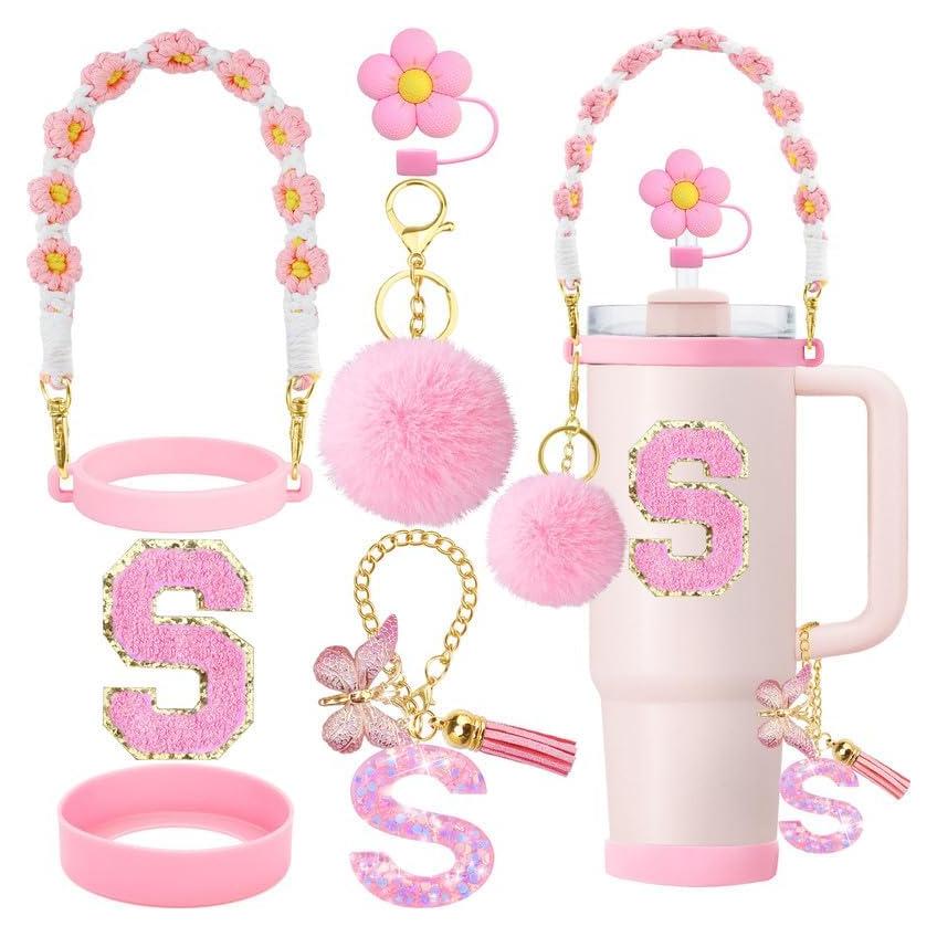 Juego de Accesorios para Tazas ZYBIDEAL 7 Piezas Rosa Floral