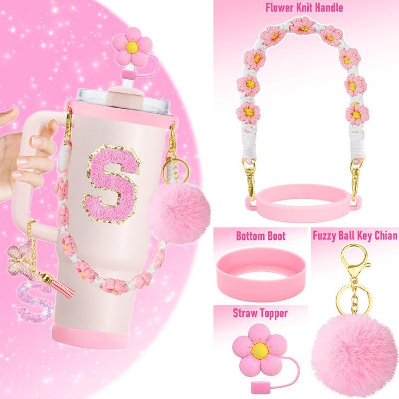 Juego de Accesorios para Tazas ZYBIDEAL 7 Piezas Rosa Floral