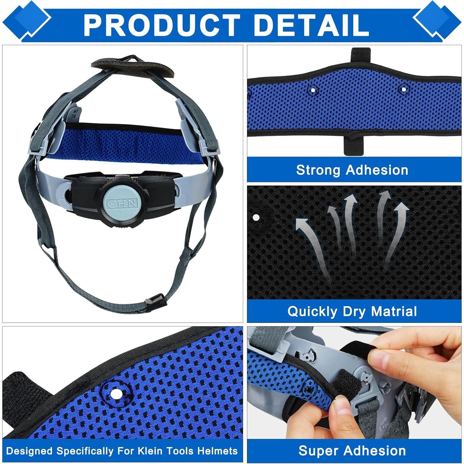 15 Bandas de Sudor para Casco DEKELIY Algodón Azul