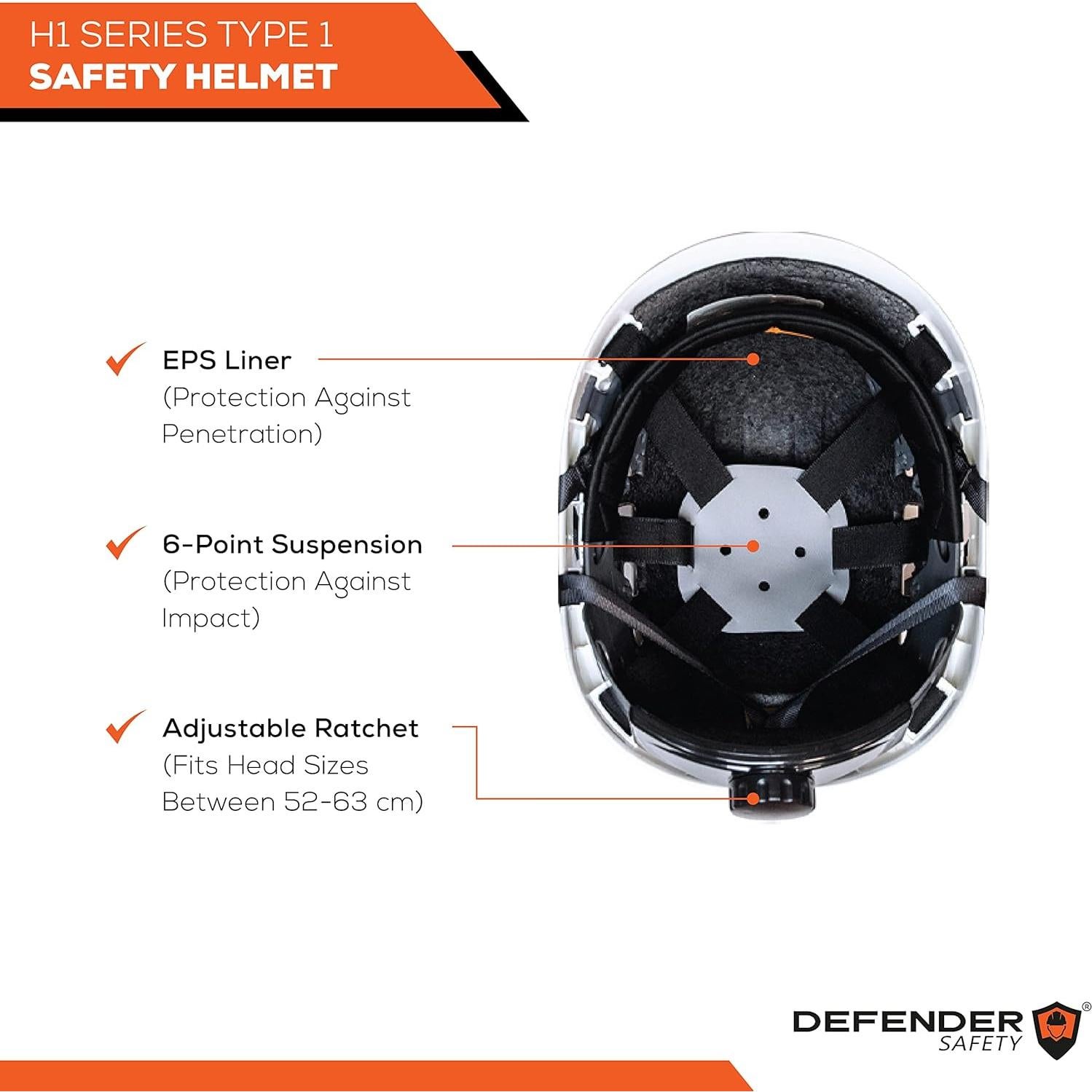 Casco de Seguridad Defender H1 Clase E con Visera