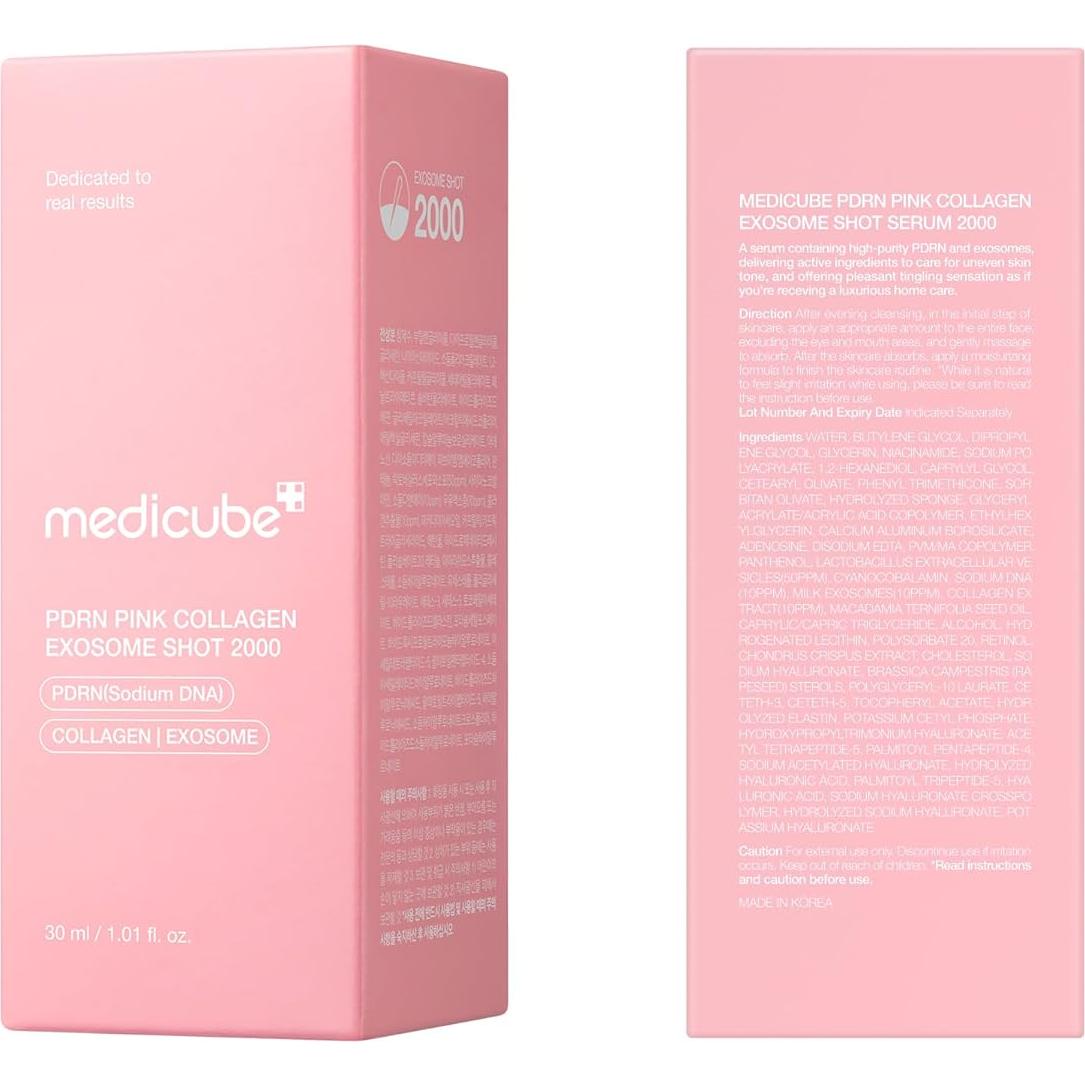 Suero de Colágeno Rosa Medicube PDRN 30 ml - Hidratante y Brillo