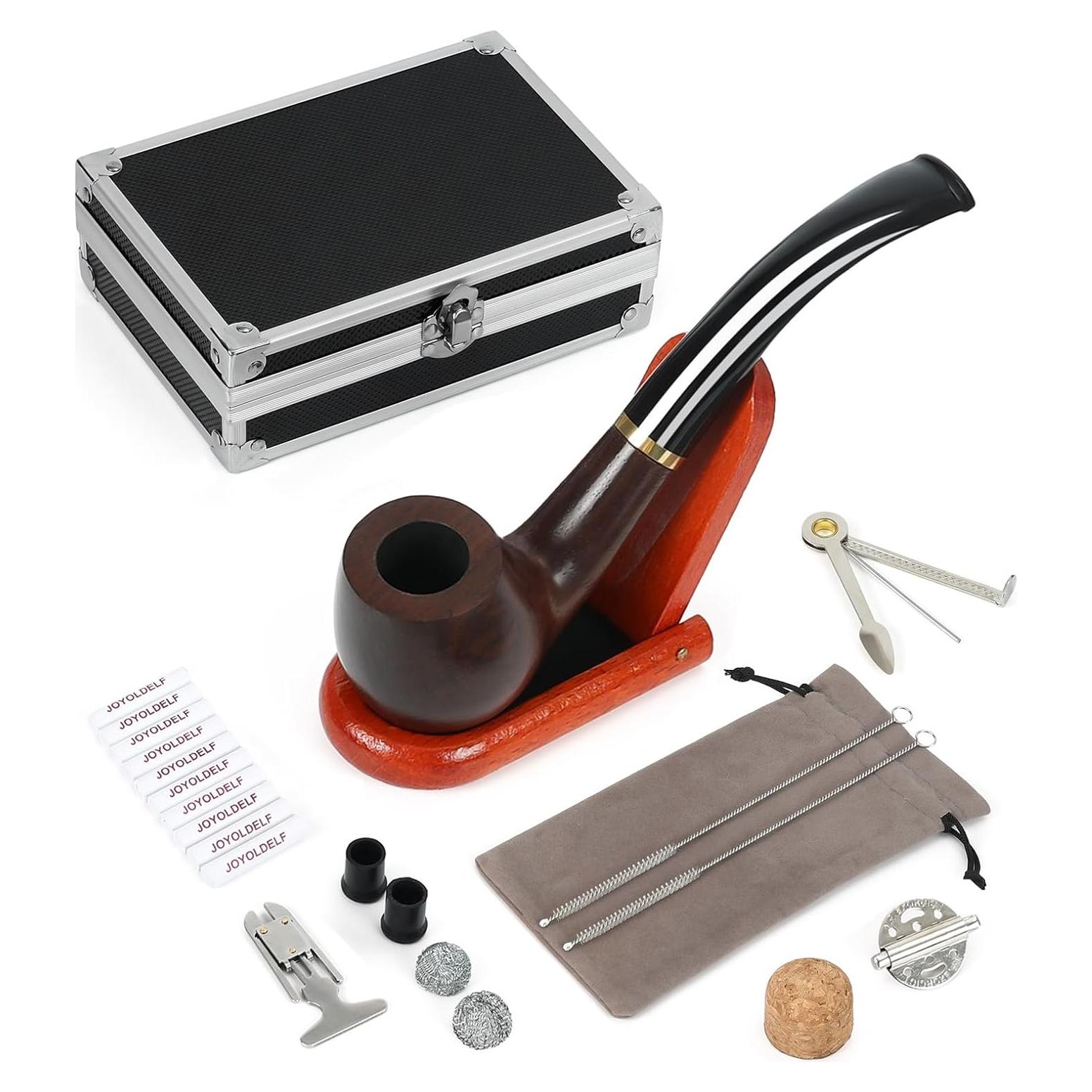 Pipa de Tabaco Joyoldelf Ébano Hecha a Mano con Accesorios