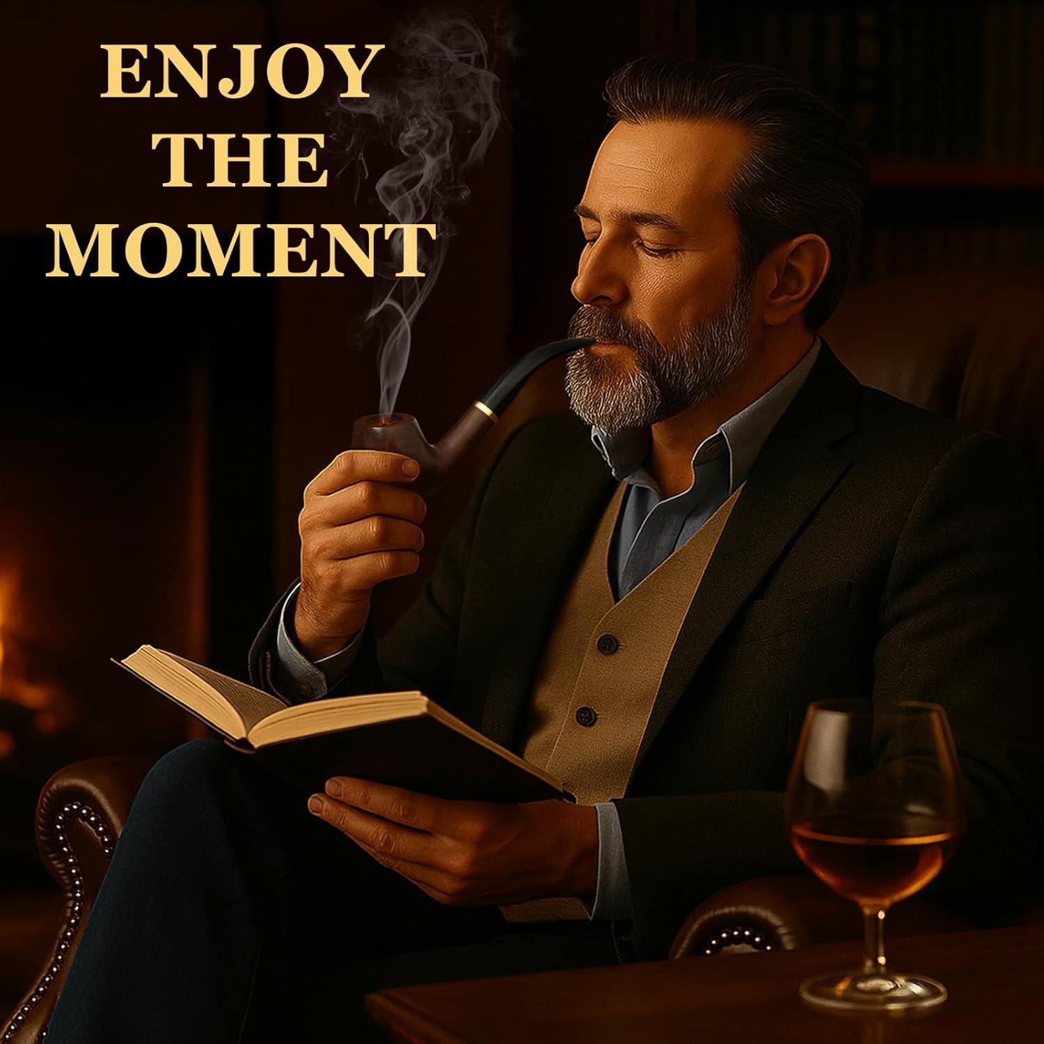 Pipa de Tabaco Joyoldelf Ébano Hecha a Mano con Accesorios