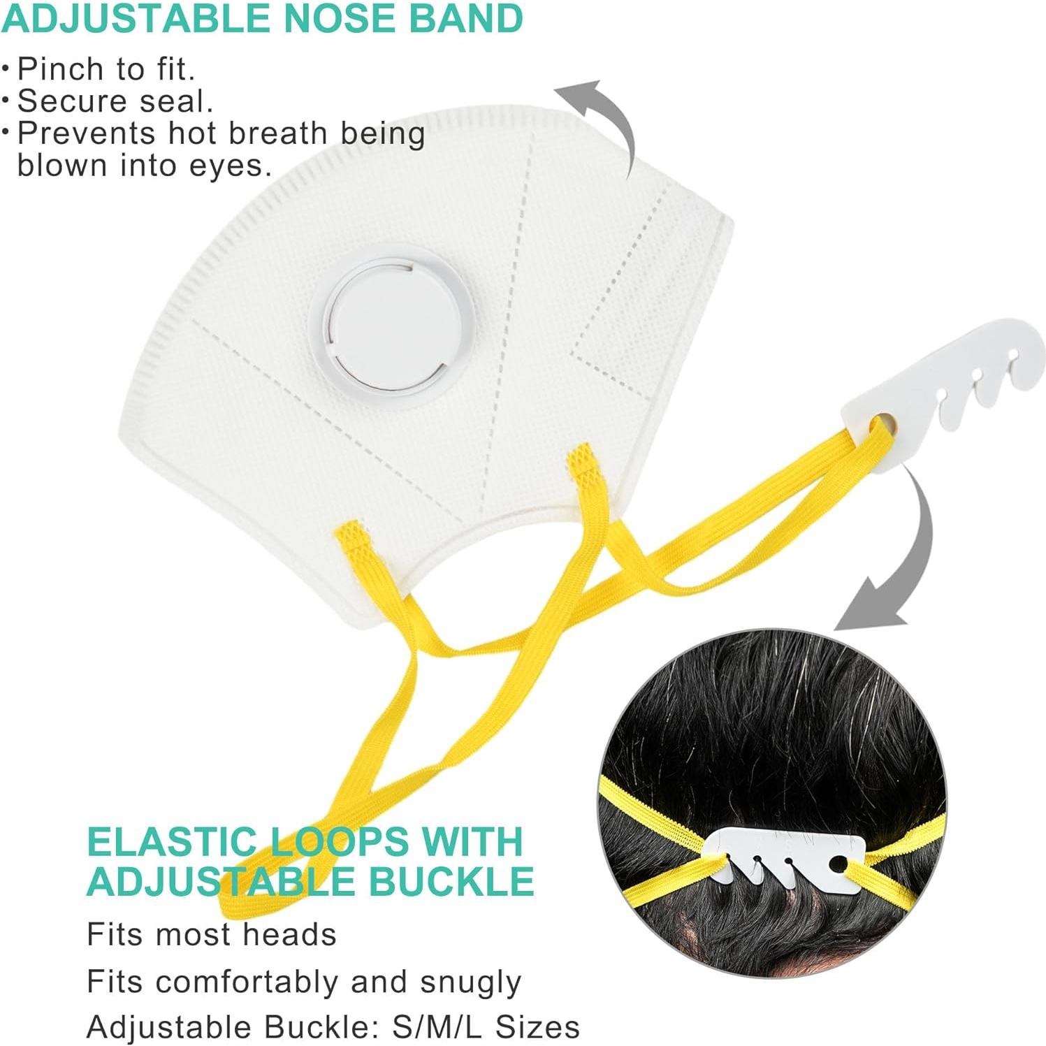 Mascarilla N95 LotFancy con Válvula - 10 Piezas