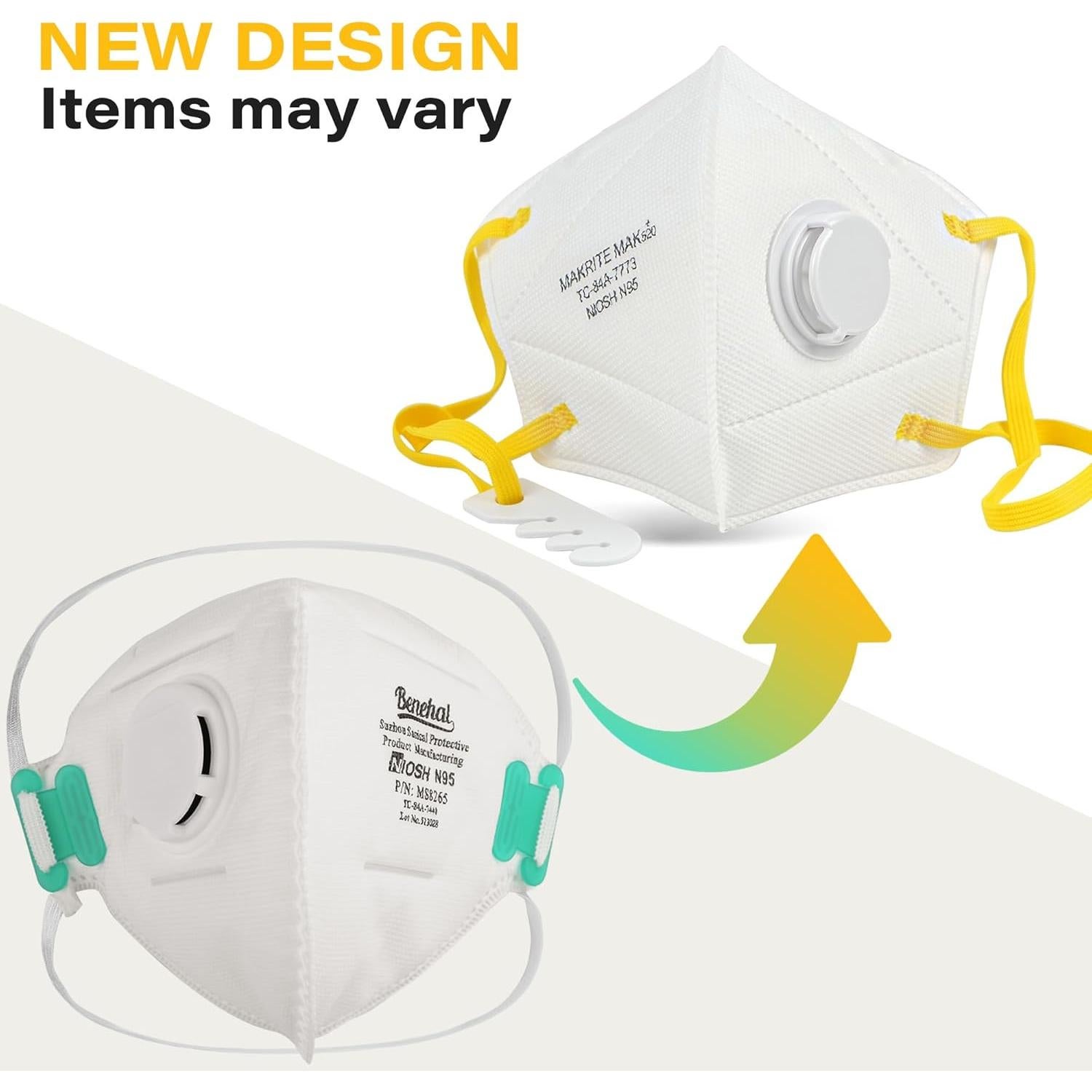 Mascarilla N95 LotFancy con Válvula - 10 Piezas