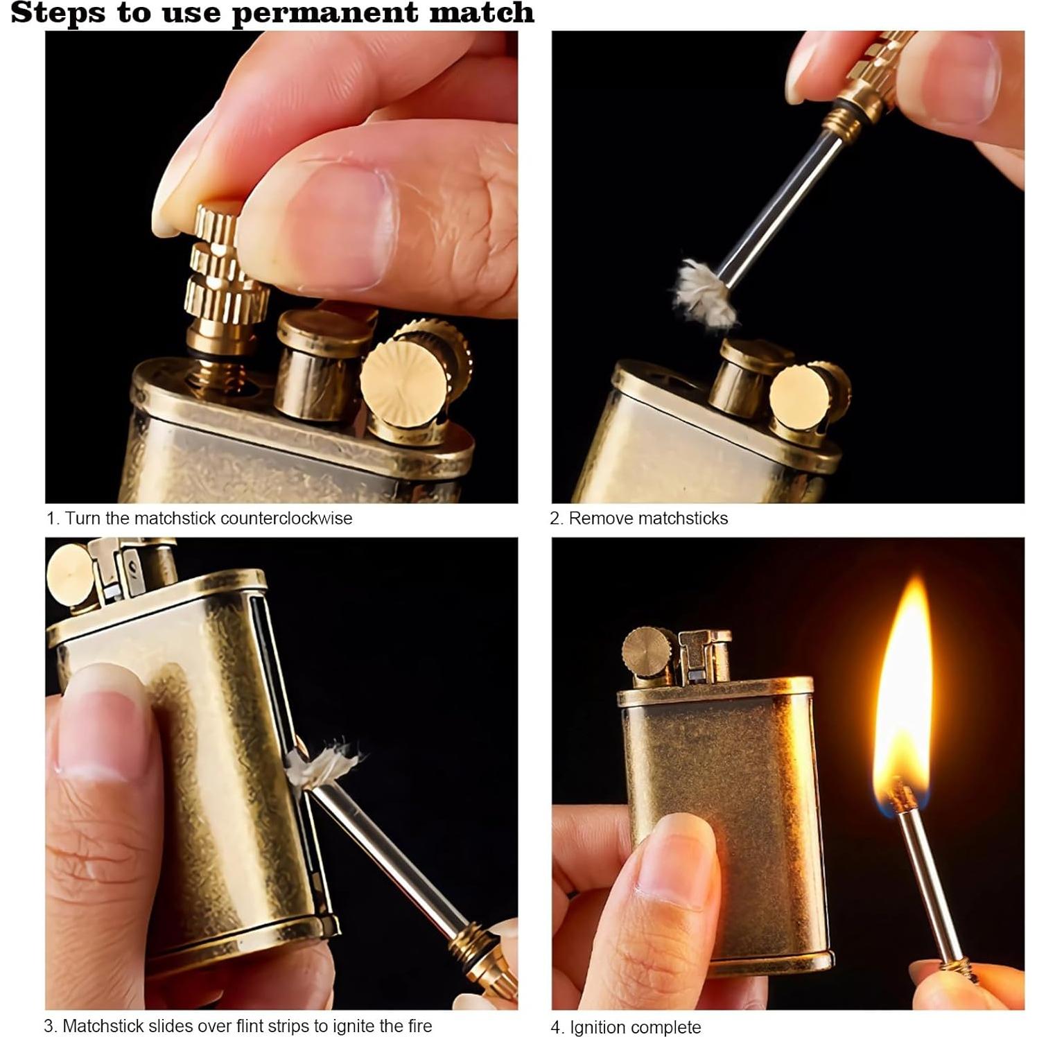 Encendedor de Queroseno Huaben Retro Cobre Estriado 65mm