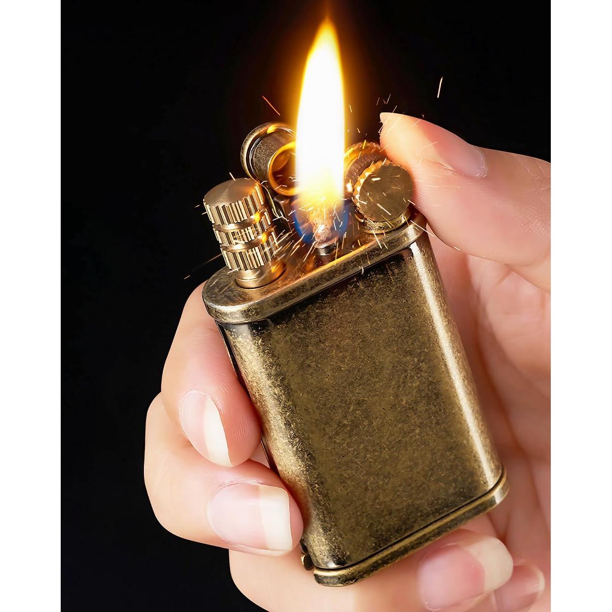 Encendedor de Queroseno Huaben Retro Cobre Estriado 65mm