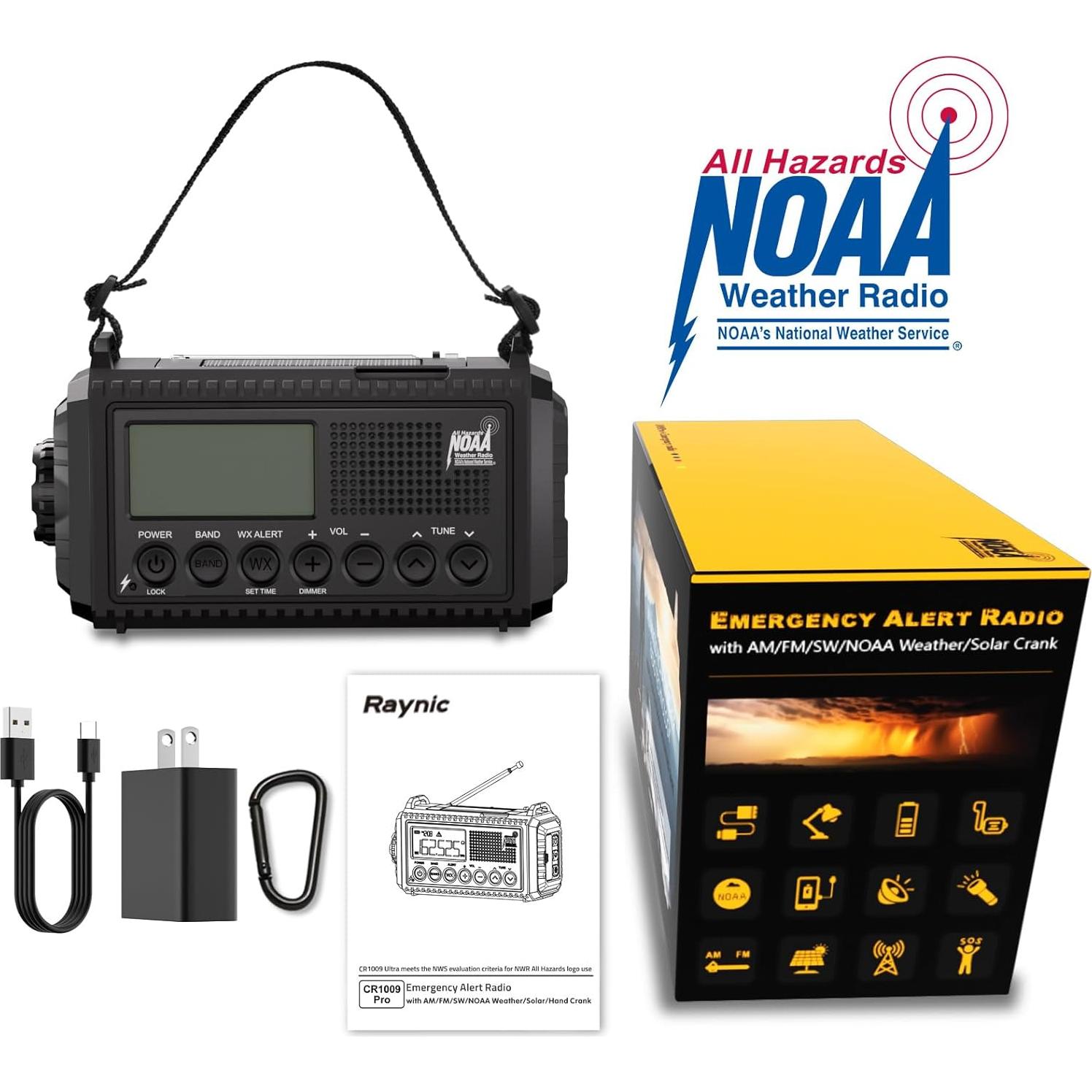 Radio Meteorológica Raynic CR1009Pro Solar y Manivela 5000mAh