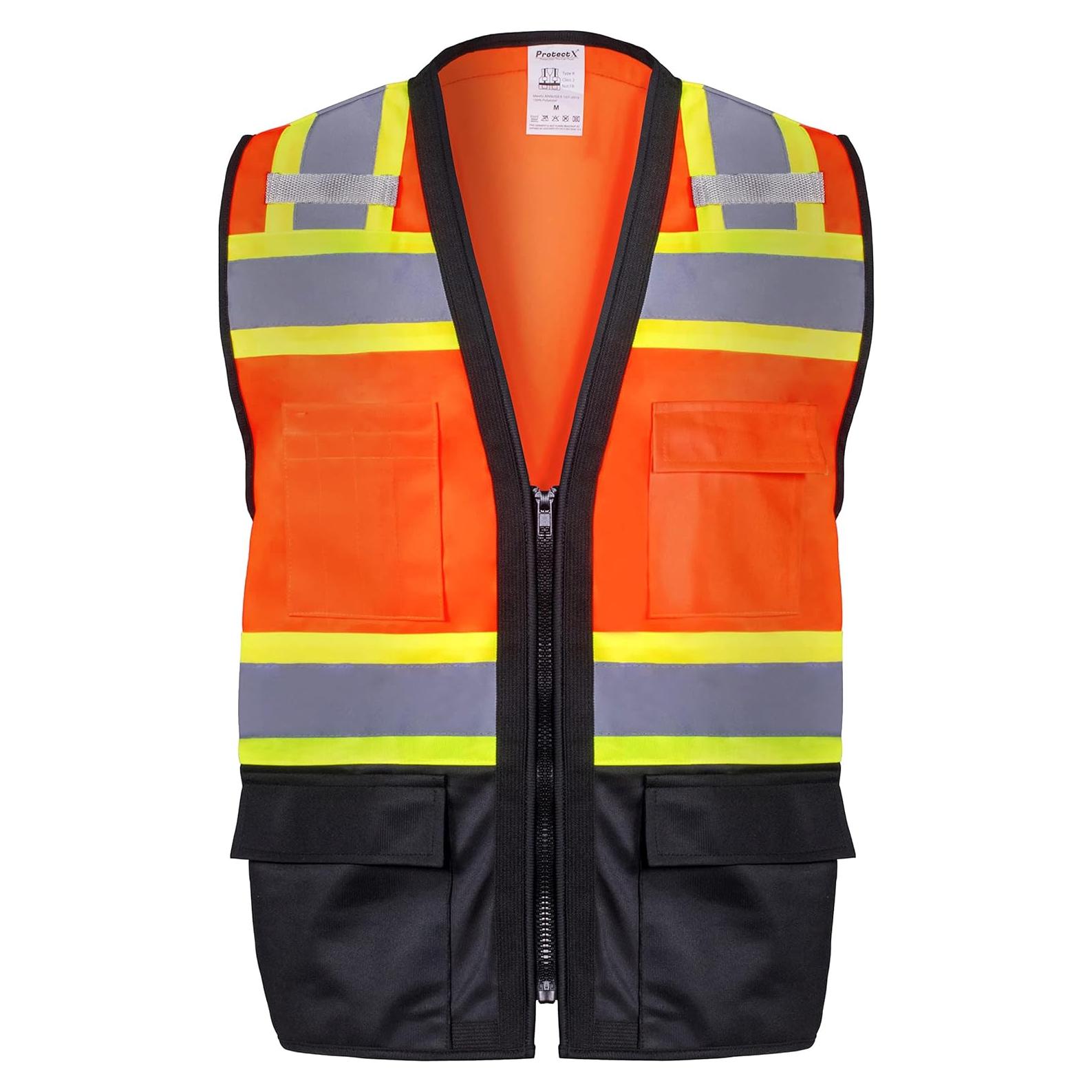 Chaleco de Seguridad ProtectX Clase 2 Naranja Neón 6 Bolsillos