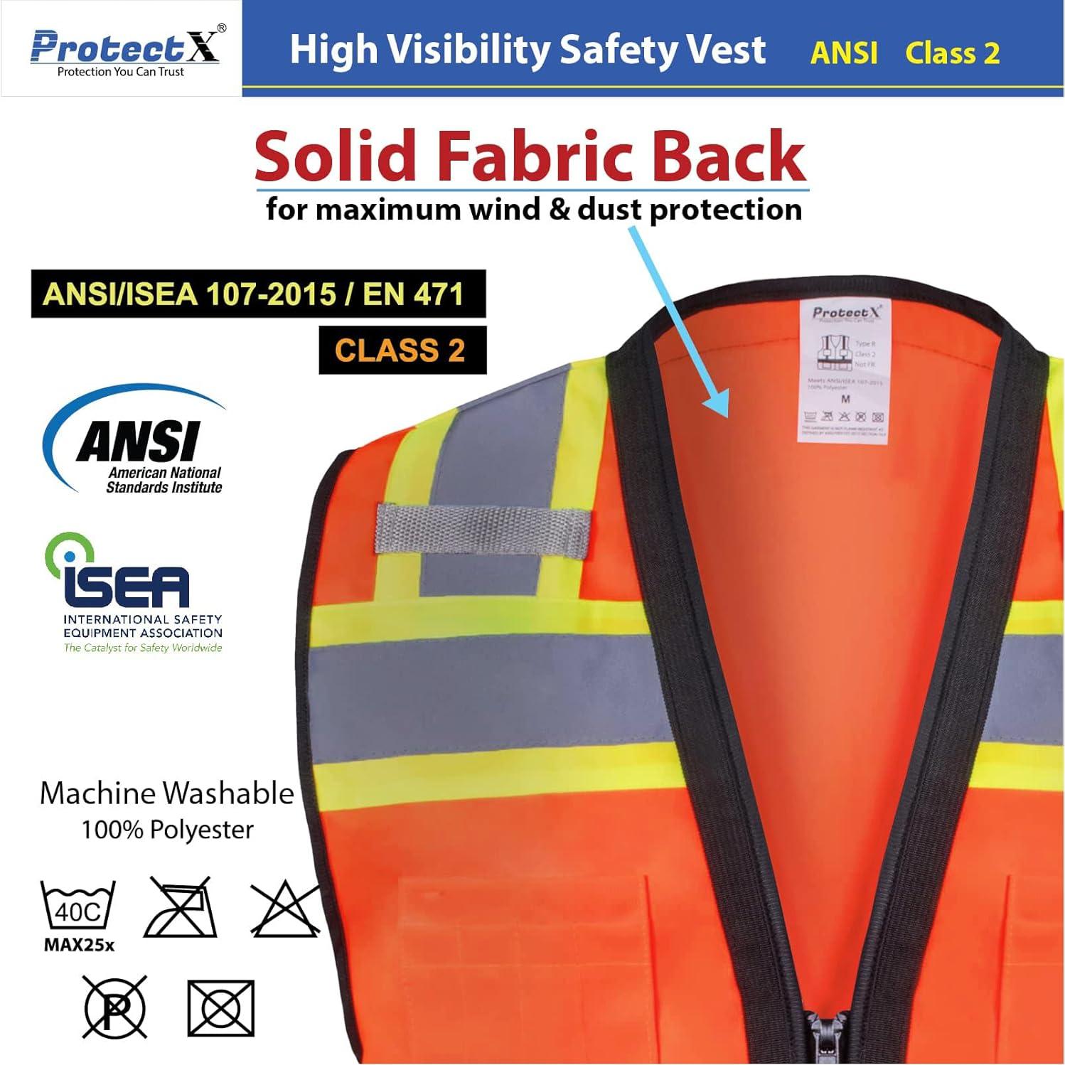 Chaleco de Seguridad ProtectX Clase 2 Naranja Neón 6 Bolsillos