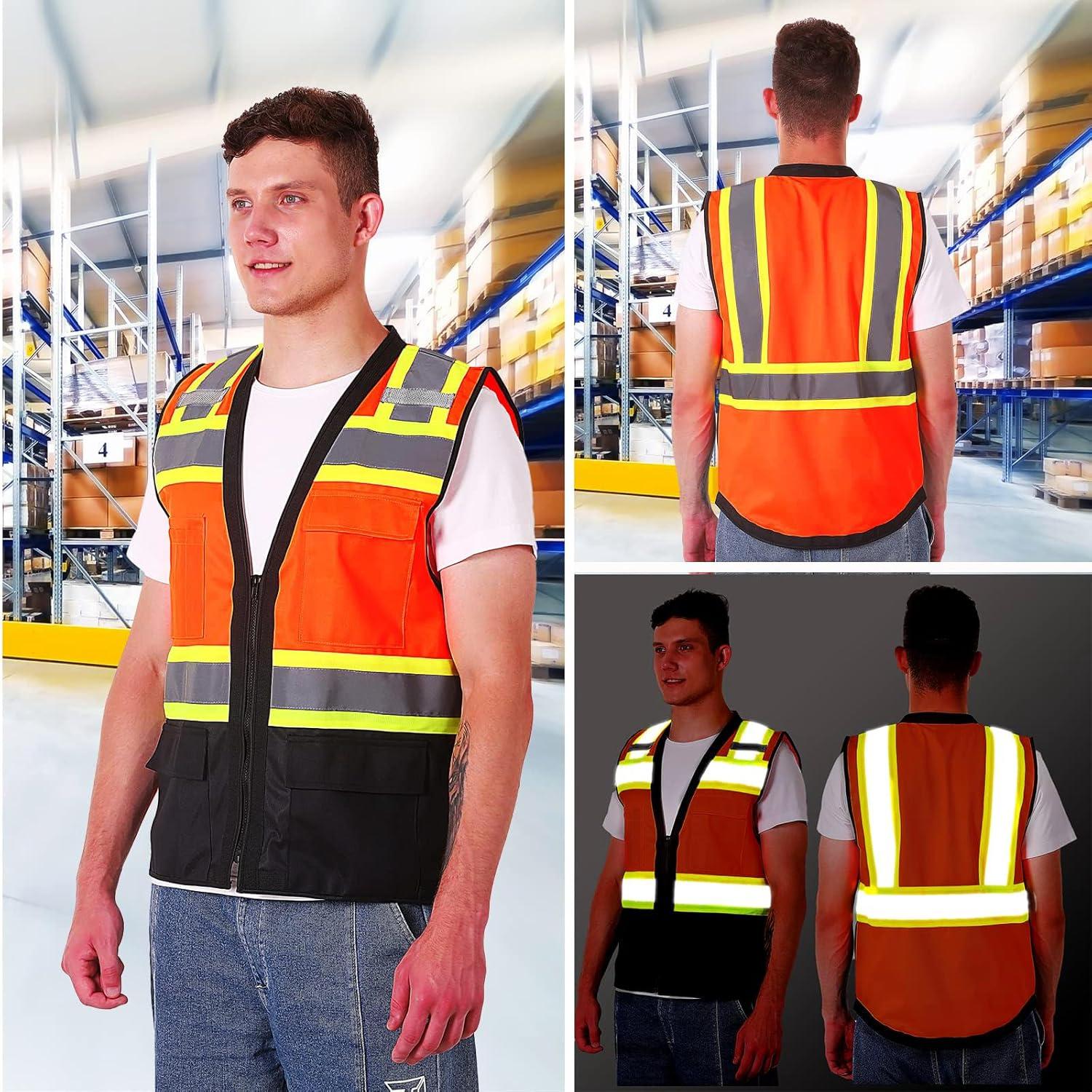 Chaleco de Seguridad ProtectX Clase 2 Naranja Neón 6 Bolsillos