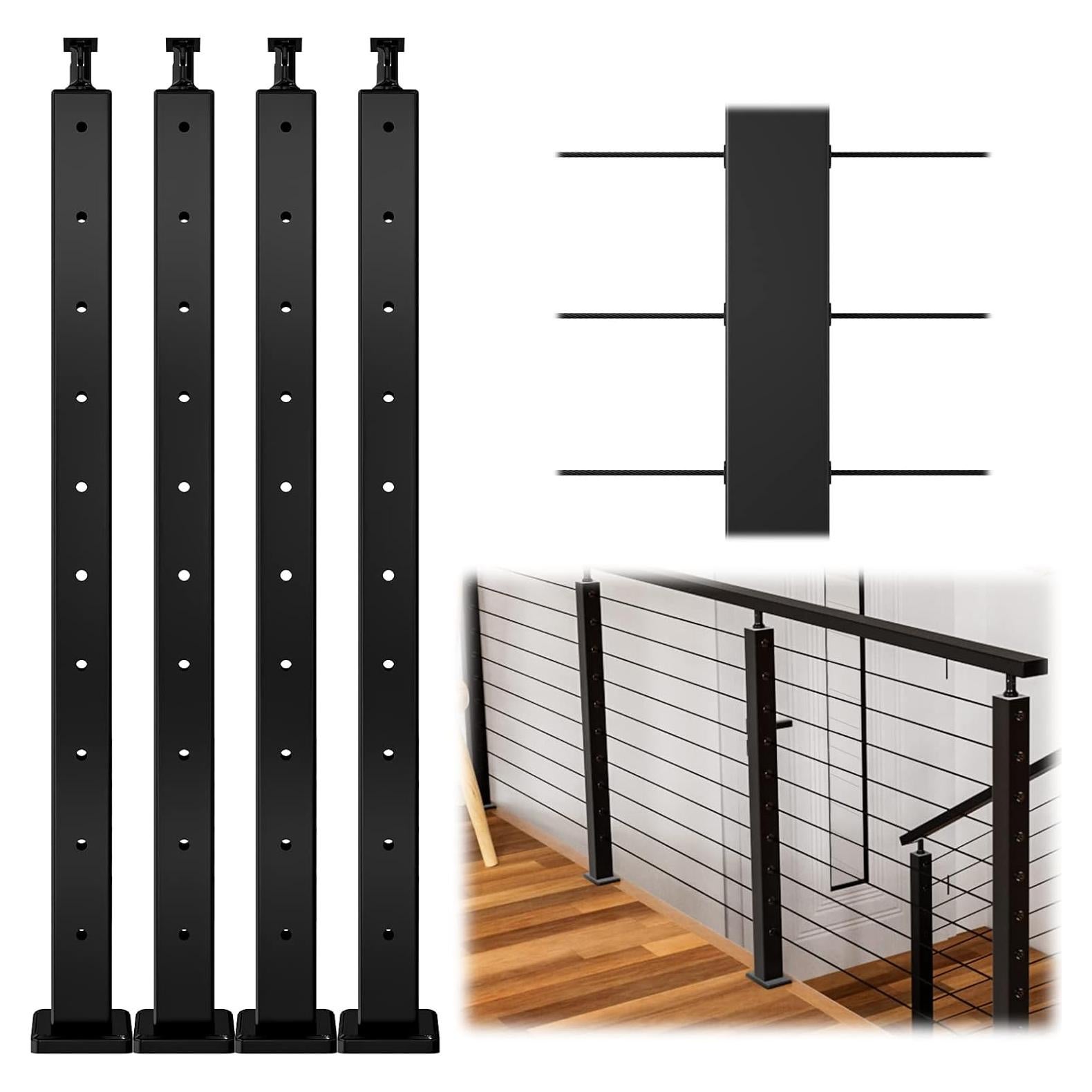 Poste de Barandilla de Cable Muzata 36" Acero Inoxidable T304