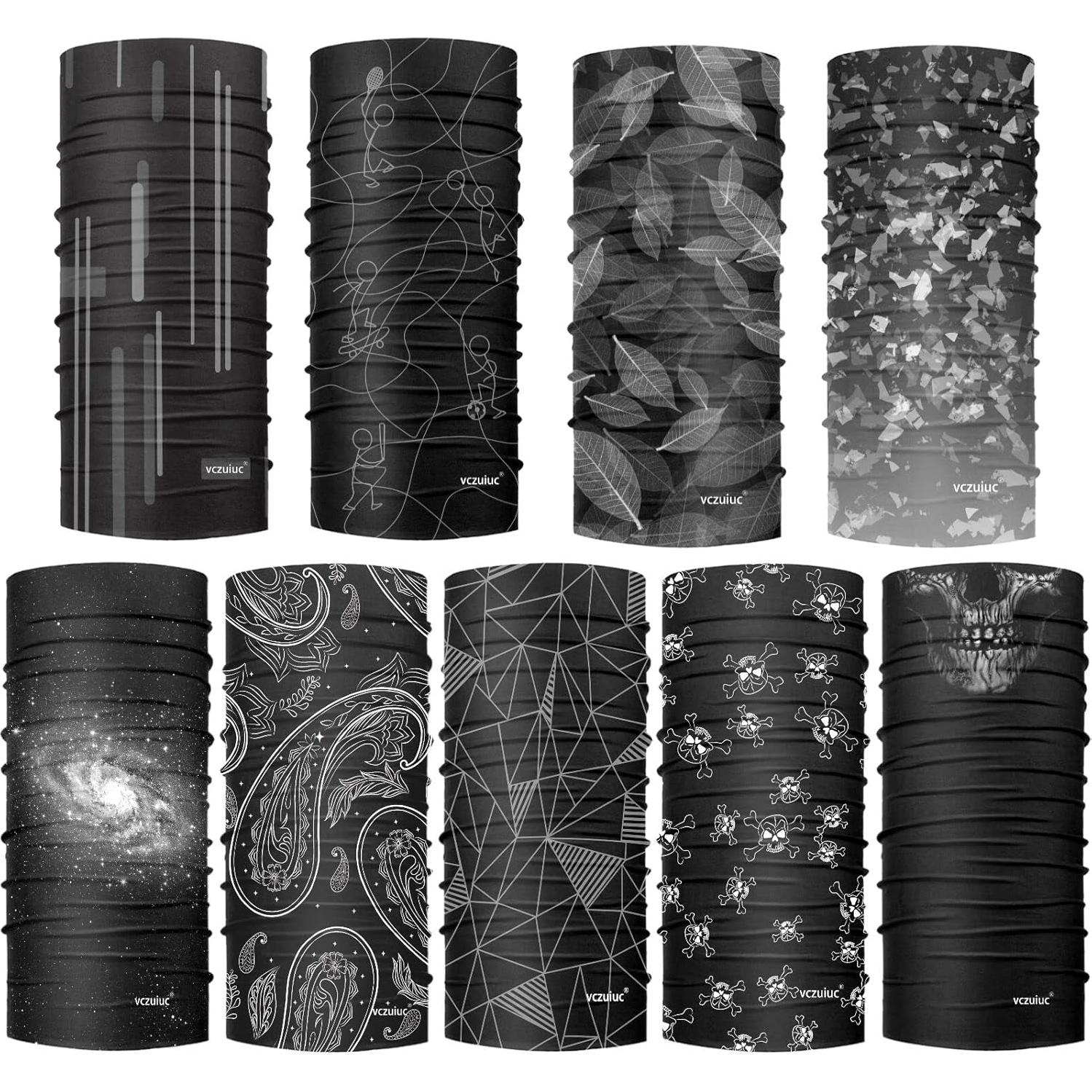 Bufanda Multifuncional 100% Microfibra Negra para Deportes