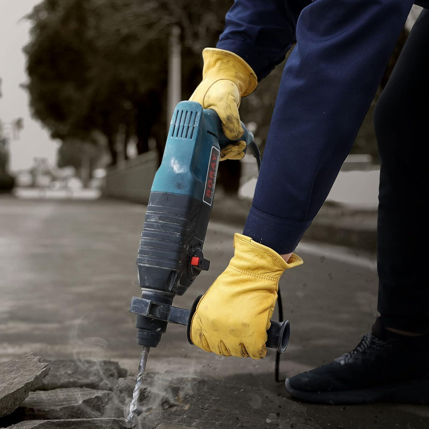 Guantes de trabajo OZERO de cuero de vaca - 3 pares grandes