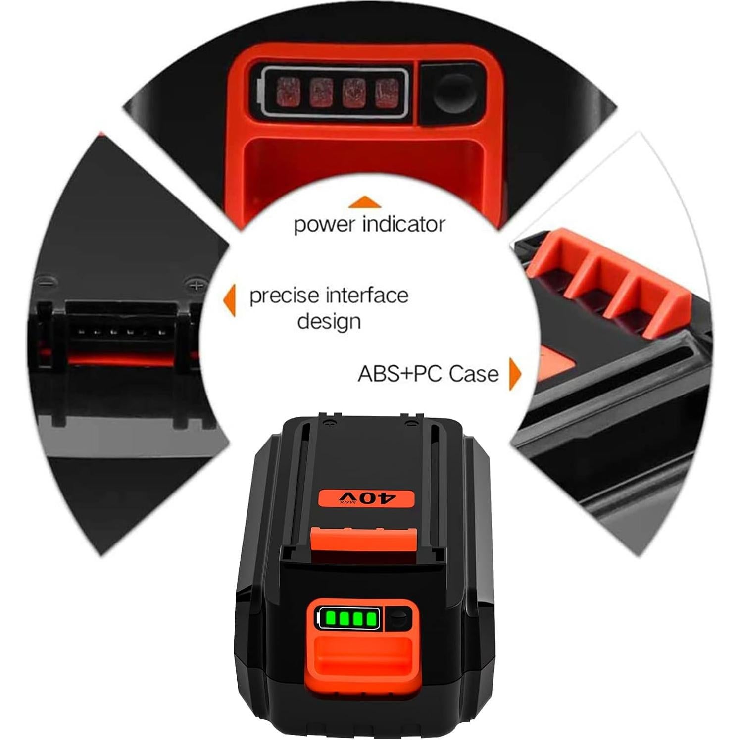 2 Baterías de Reemplazo 40V 3000mAh Litio Enermall para Black & Decker