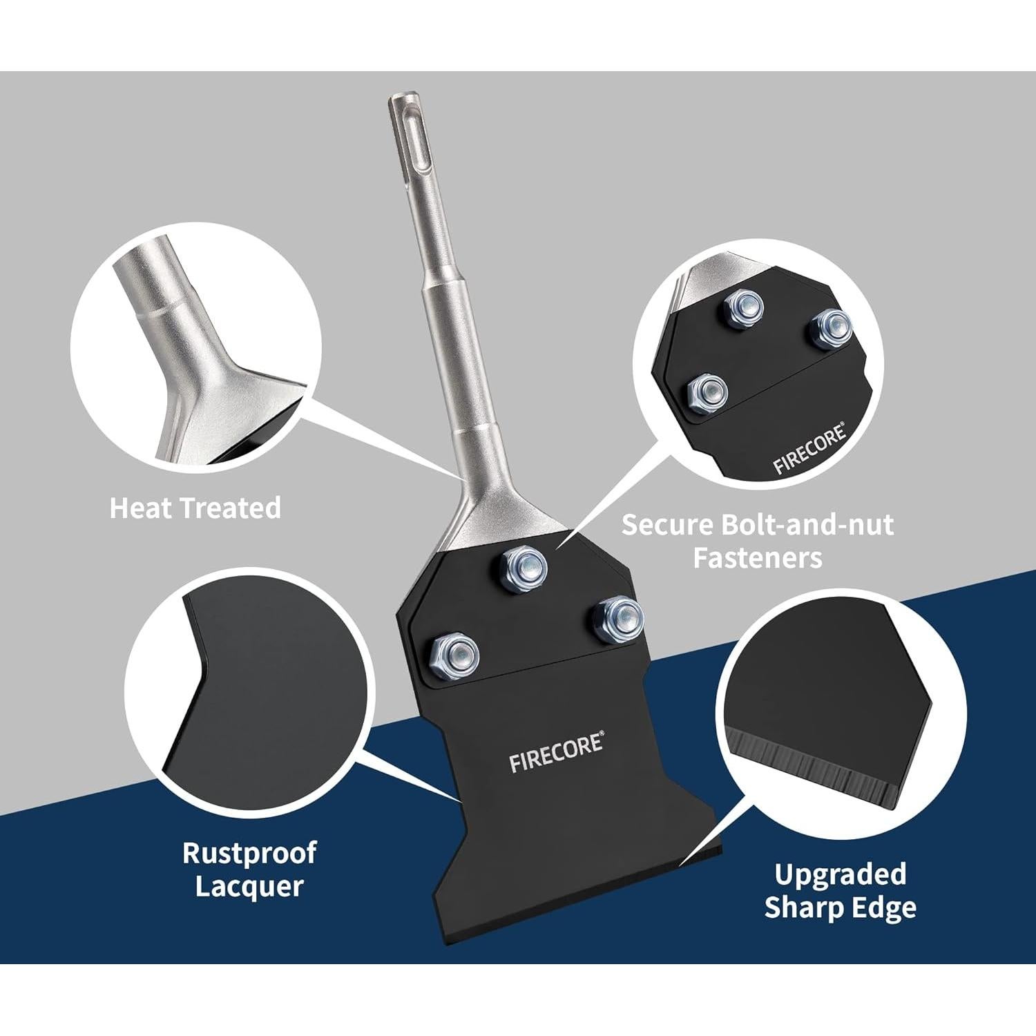 Raspador de Piso SDS Plus Firecore 4" x 10" con Repuestos