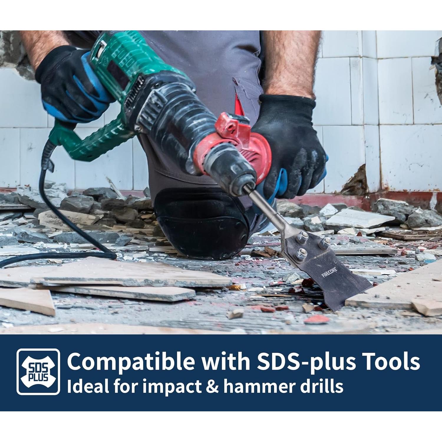 Raspador de Piso SDS Plus Firecore 4" x 10" con Repuestos