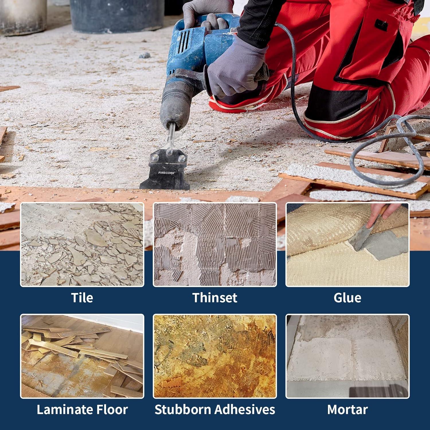 Raspador de Piso SDS Plus Firecore 4" x 10" con Repuestos