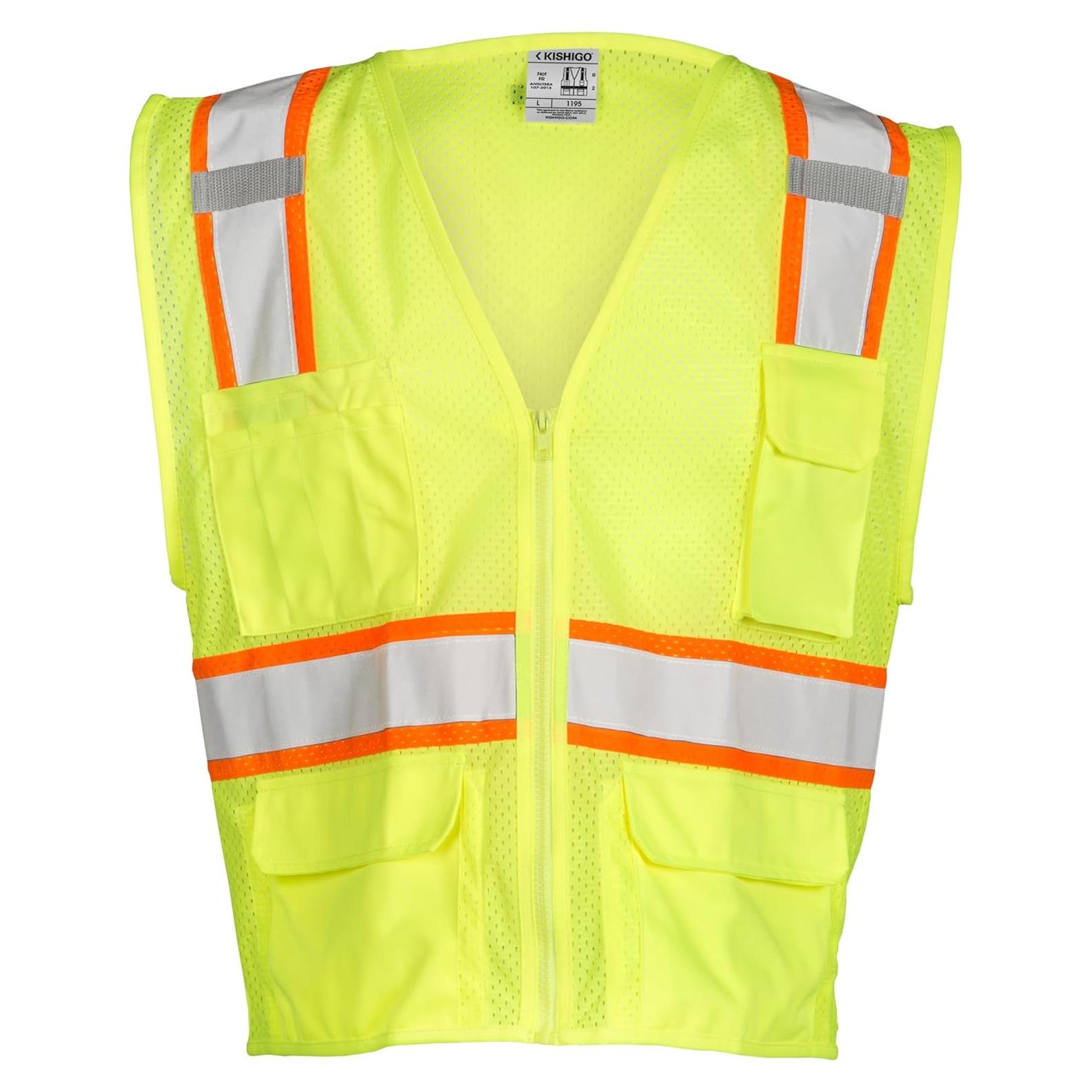 Chaleco Reflectante Kishigo 1195 Unisex Malla 6 Bolsillos