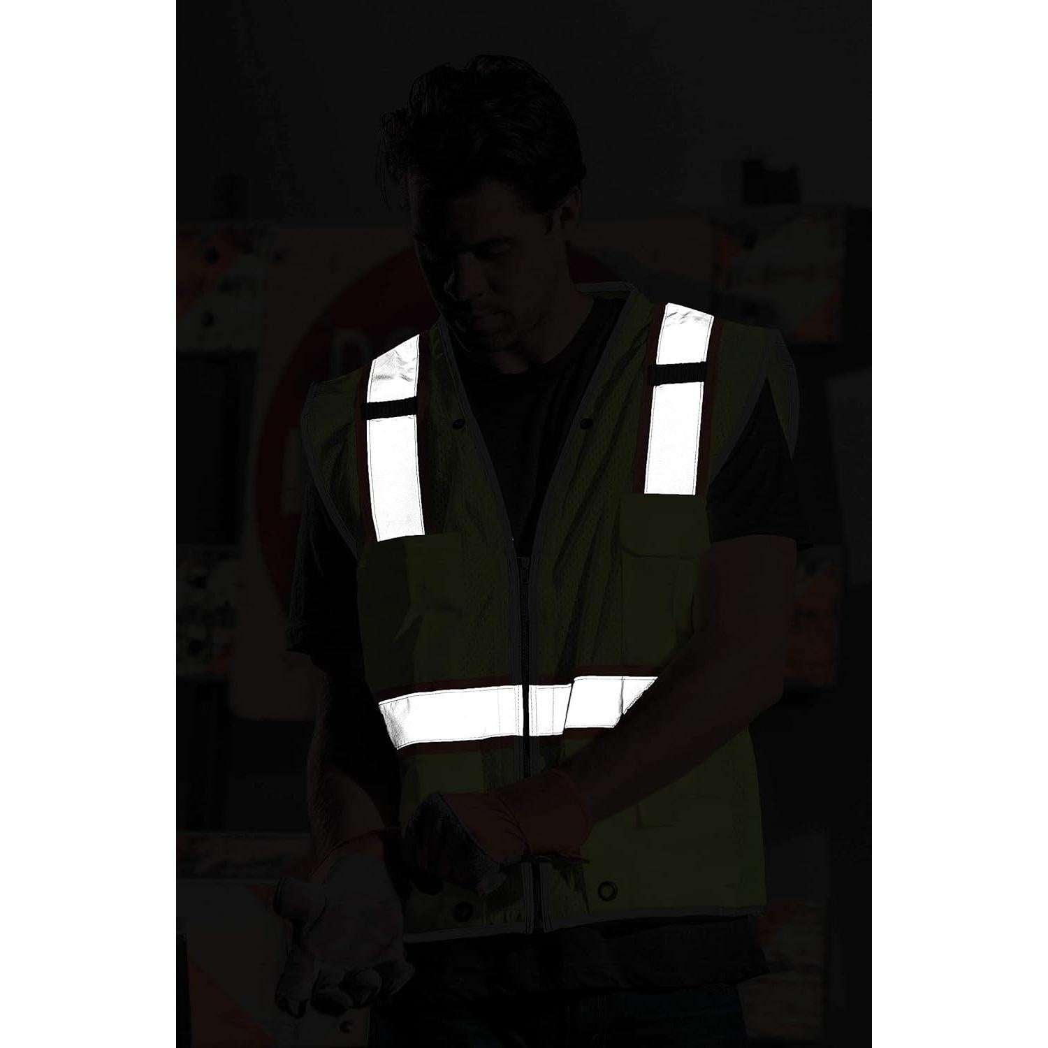 Chaleco Reflectante Kishigo 1195 Unisex Malla 6 Bolsillos