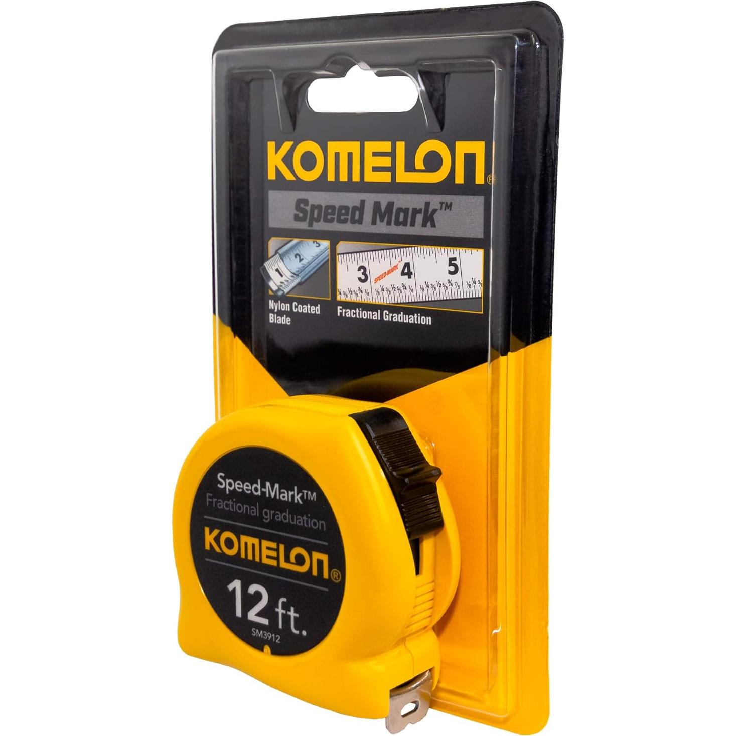 Cinta Métrica Komelon SM3912 de Acero 30 cm x 1.6 cm (Paquete de 2)