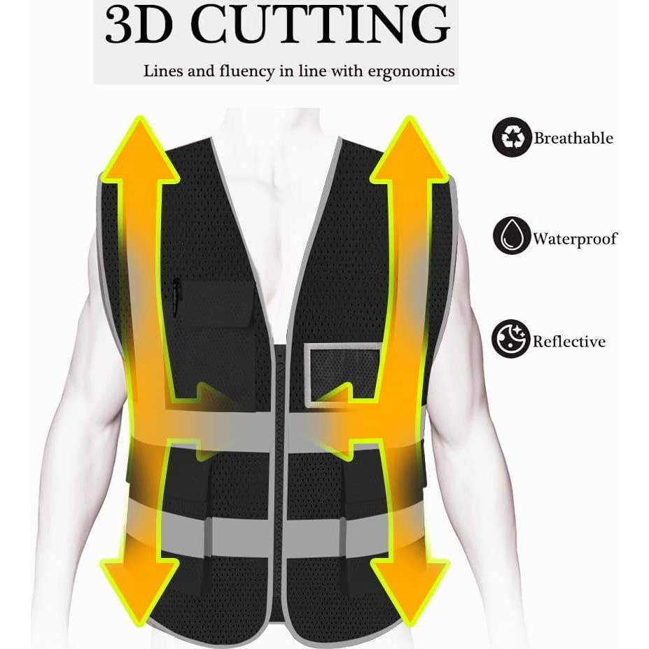 Chaleco Reflectante HYCOPROT Unisex Mediano Alta Visibilidad