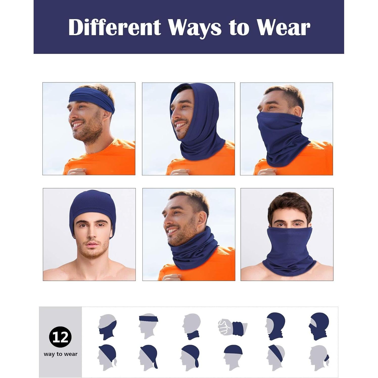 Gaiter de Cuello SATINIOR 8 Piezas UV Refrigerante 25x42cm