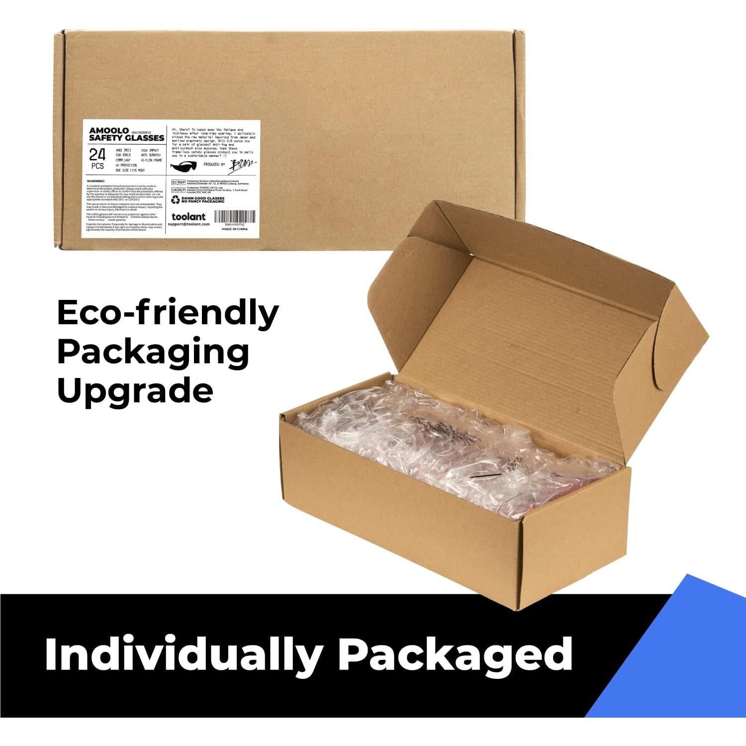 Gafas de Seguridad Amoolo Transparentes Paquete de 24