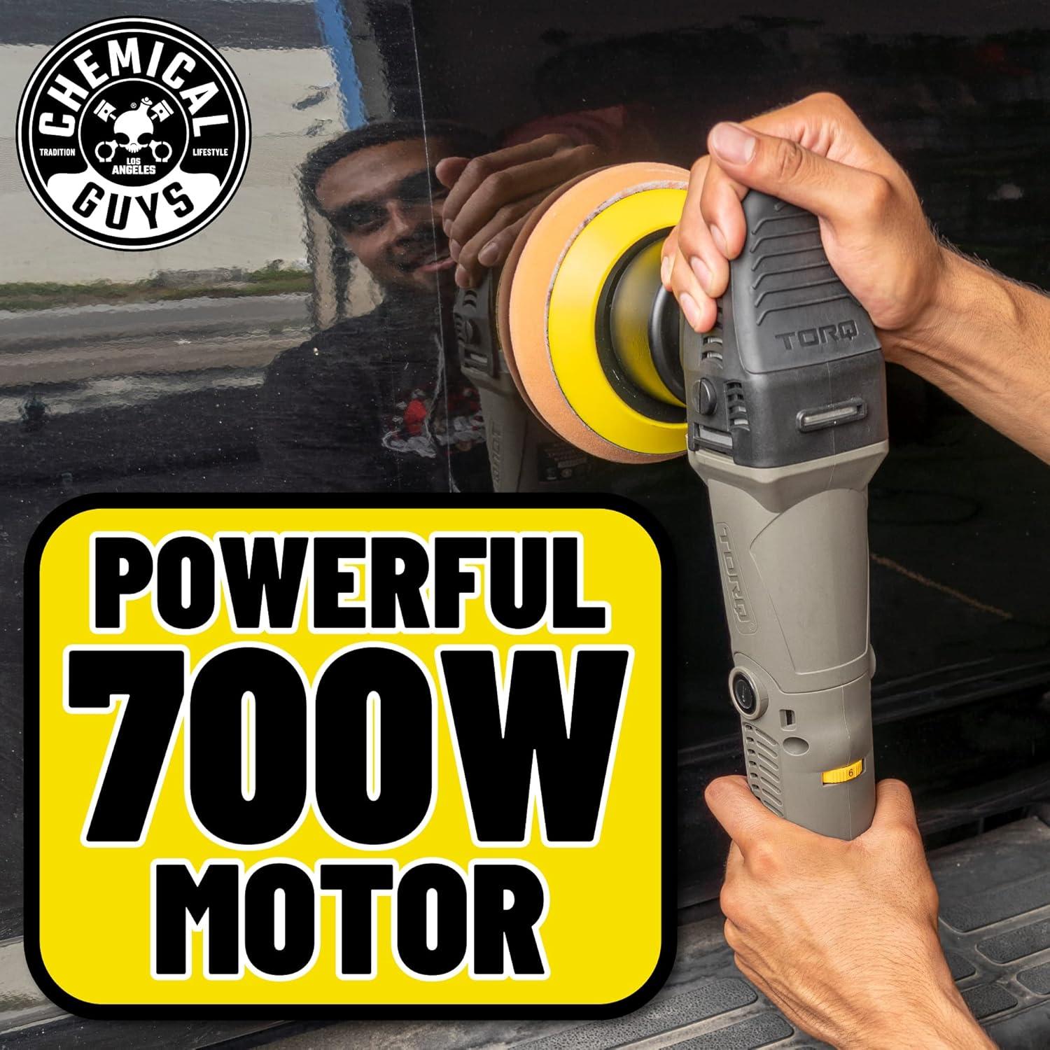 Kit Pulidora Orbital Aleatoria Chemical Guys TORQX 700W 9 Piezas
