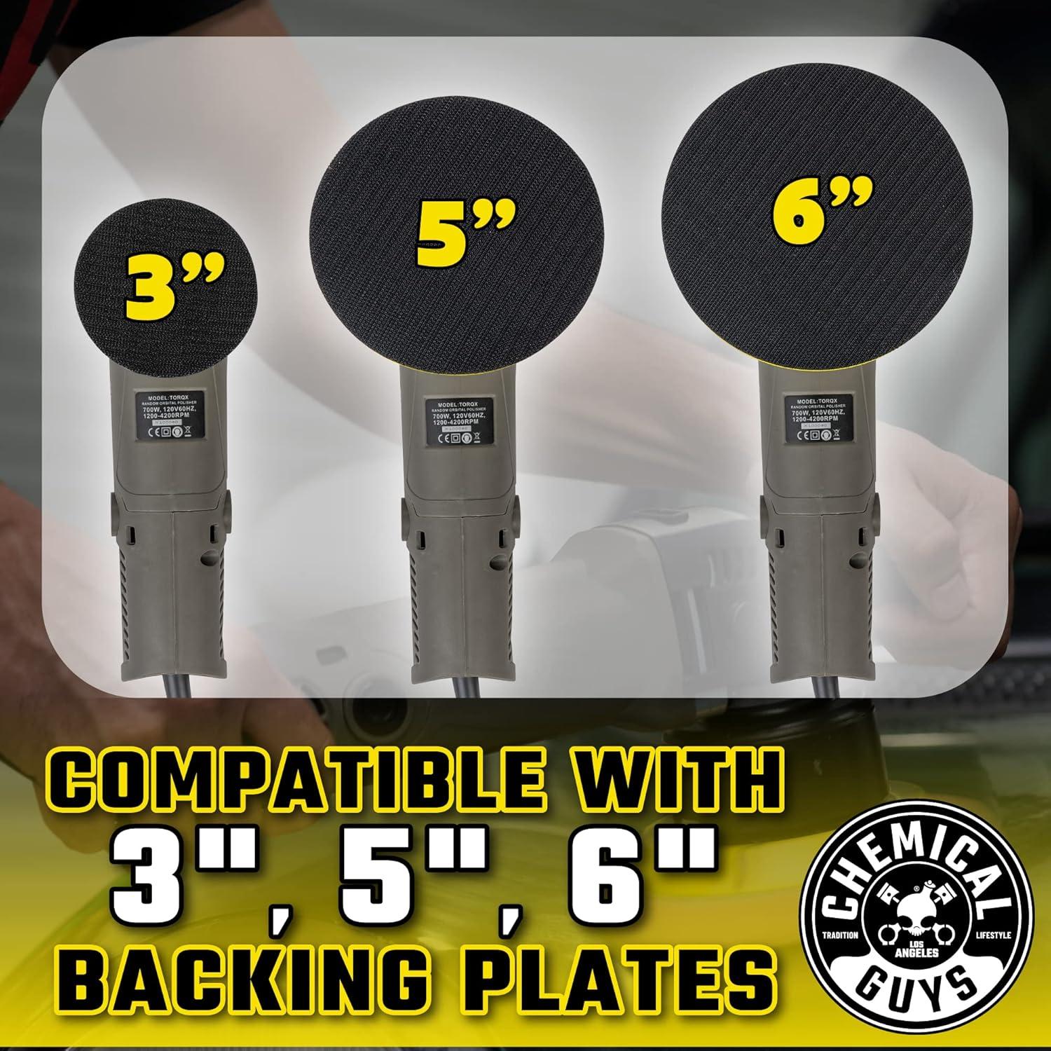 Kit Pulidora Orbital Aleatoria Chemical Guys TORQX 700W 9 Piezas