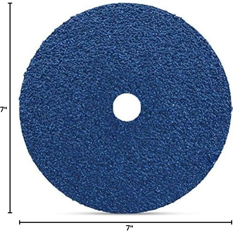 BHA Zirconia Resin Fiber Grinding and Sanding Discs, 7” x 7/8”, 24 Grit - 25 Pack