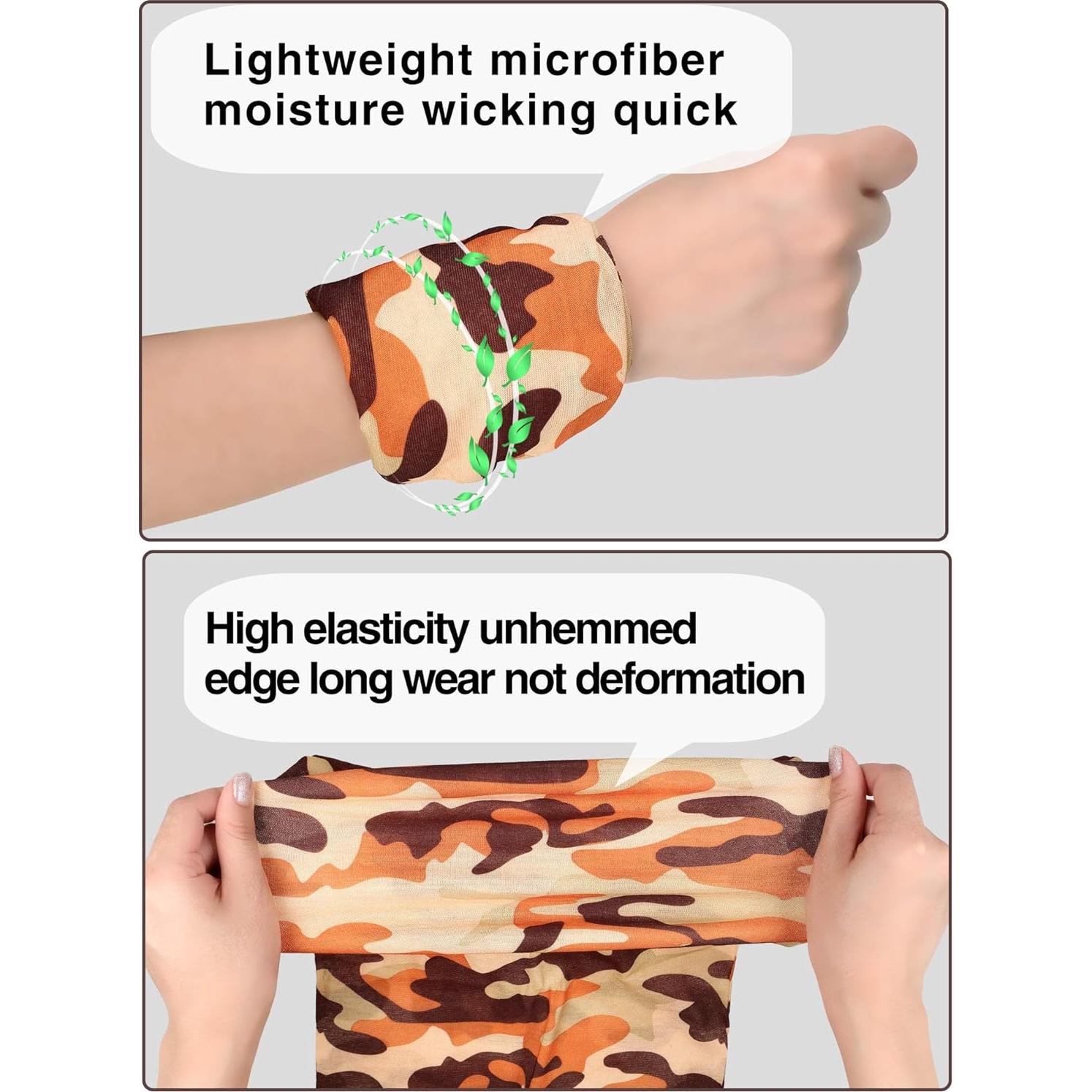 10 Bandanas Sin Costura Gaiter de Cuello Camuflaje