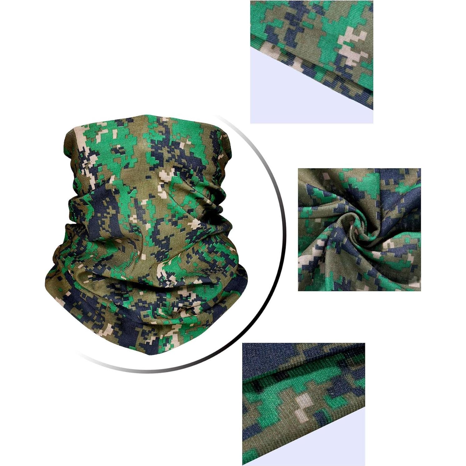 10 Bandanas Sin Costura Gaiter de Cuello Camuflaje