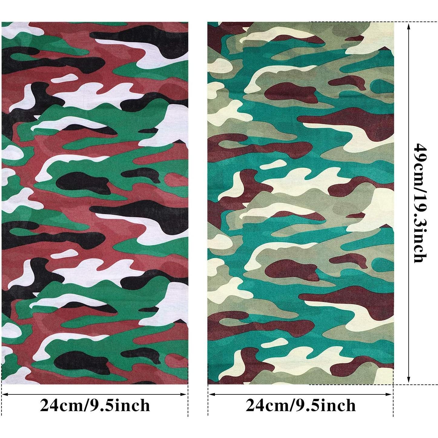 10 Bandanas Sin Costura Gaiter de Cuello Camuflaje