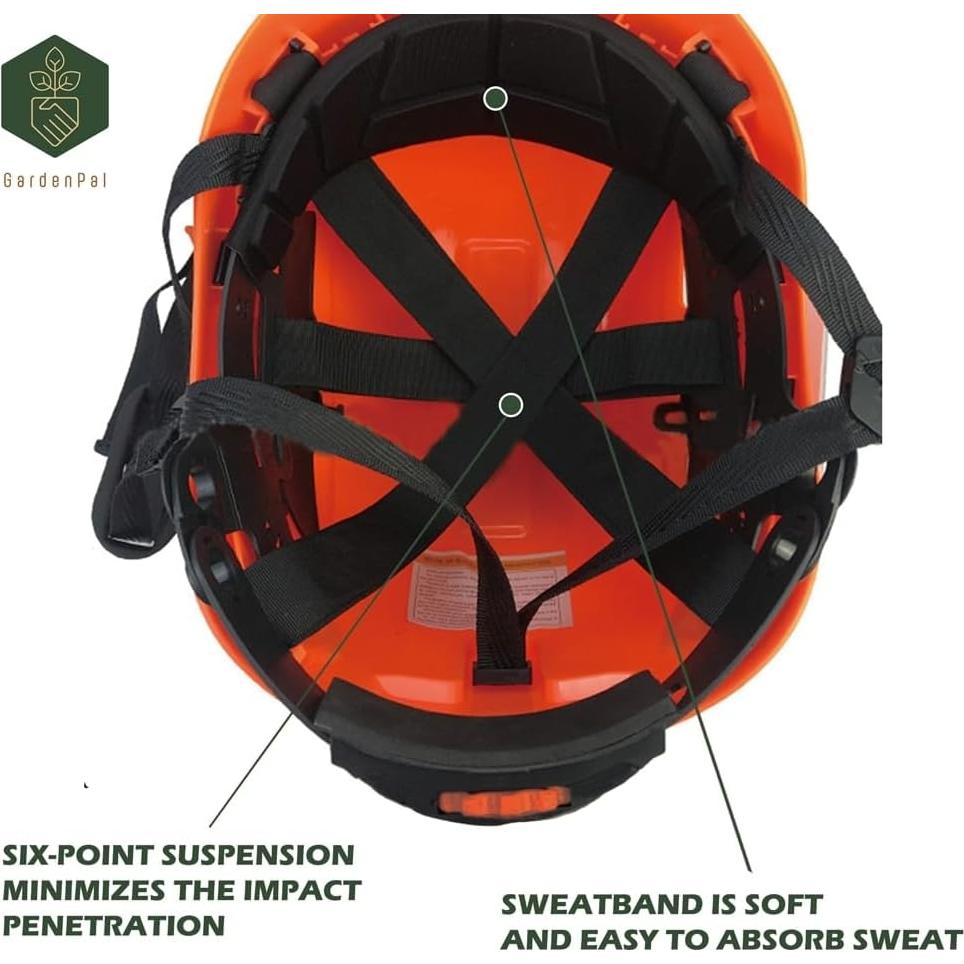 Casco de Seguridad GardenPal Naranja Ajustable Ventilado ABS