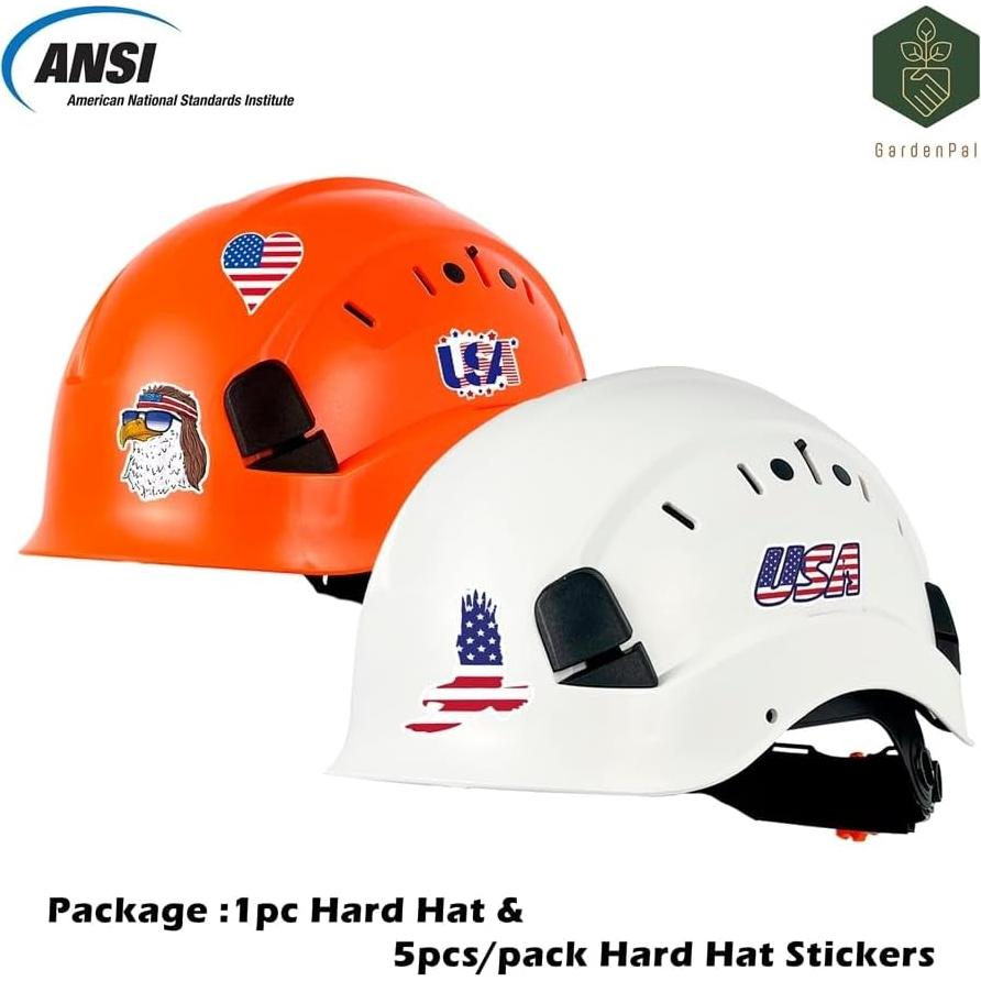 Casco de Seguridad GardenPal Naranja Ajustable Ventilado ABS