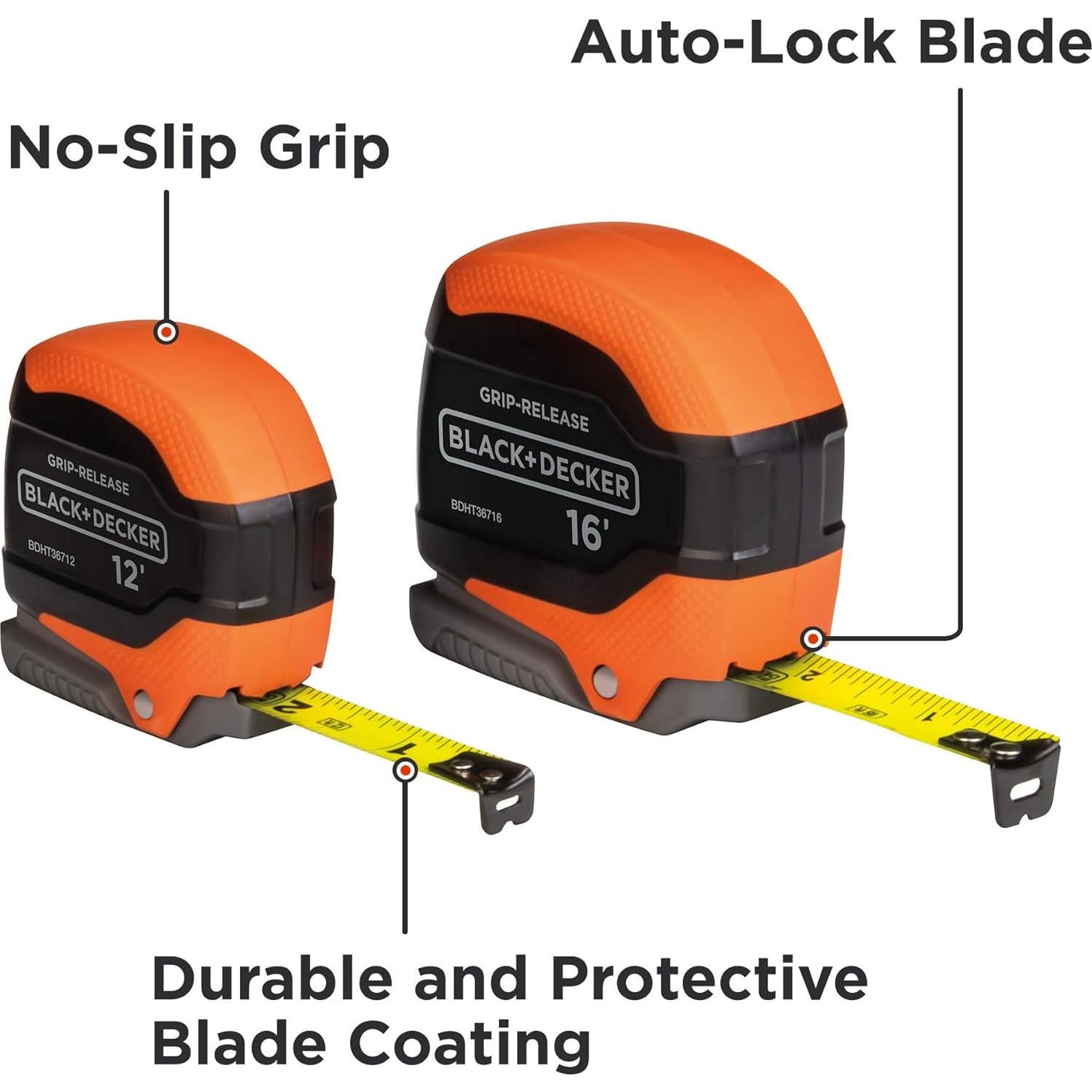 Cinta Métrica 2-Pack más allá de BLACK+DECKER 12 y 16 Pies