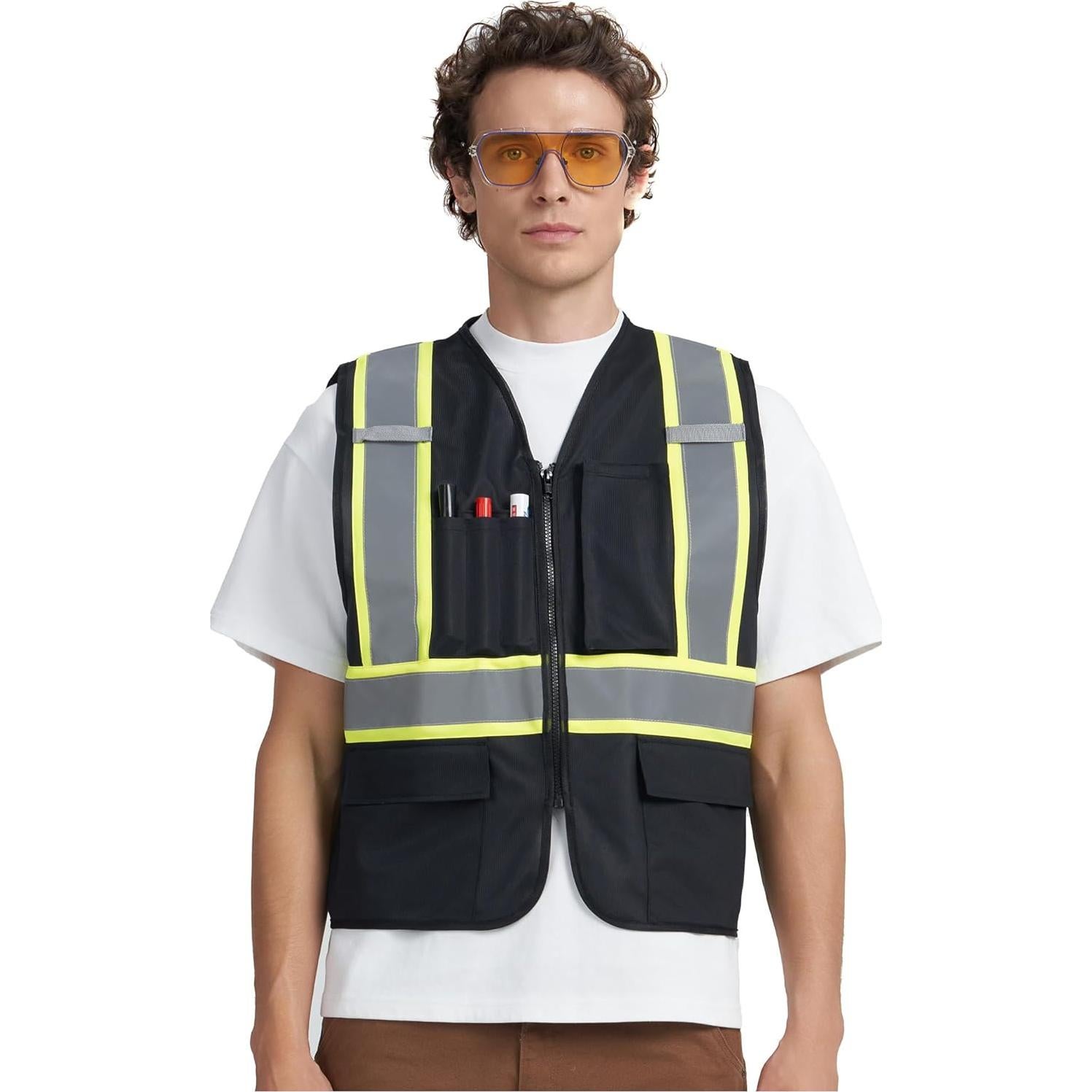 Chaleco de Seguridad A-KSAFETY Unisex Reflectante con Bolsillos