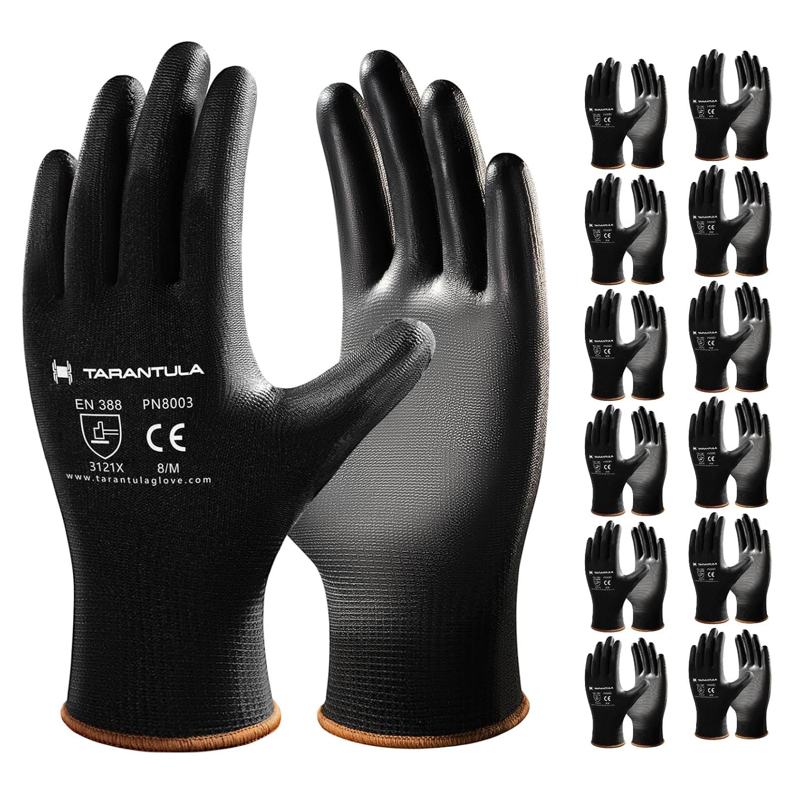 Guantes de Trabajo PU Recubiertos - 12 Pares Medianos