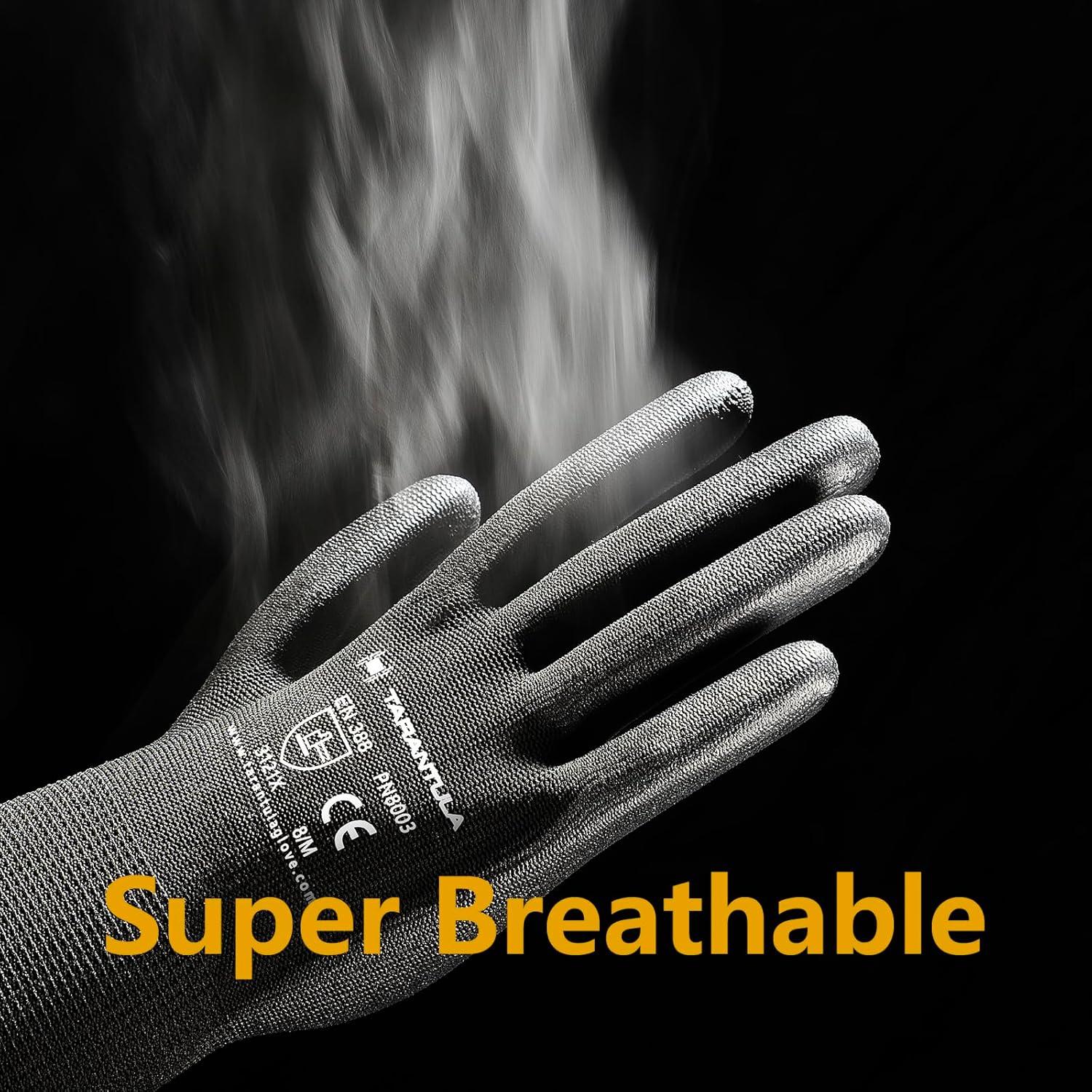 Guantes de Trabajo PU Recubiertos - 12 Pares Medianos