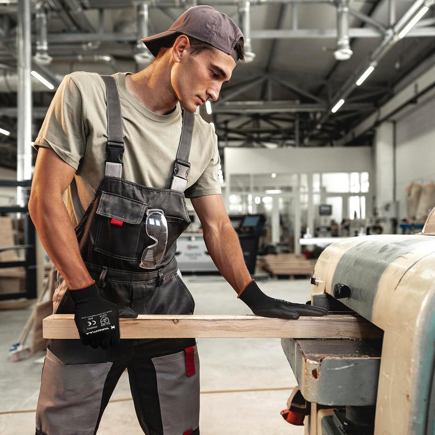 Guantes de Trabajo PU Recubiertos - 12 Pares Medianos