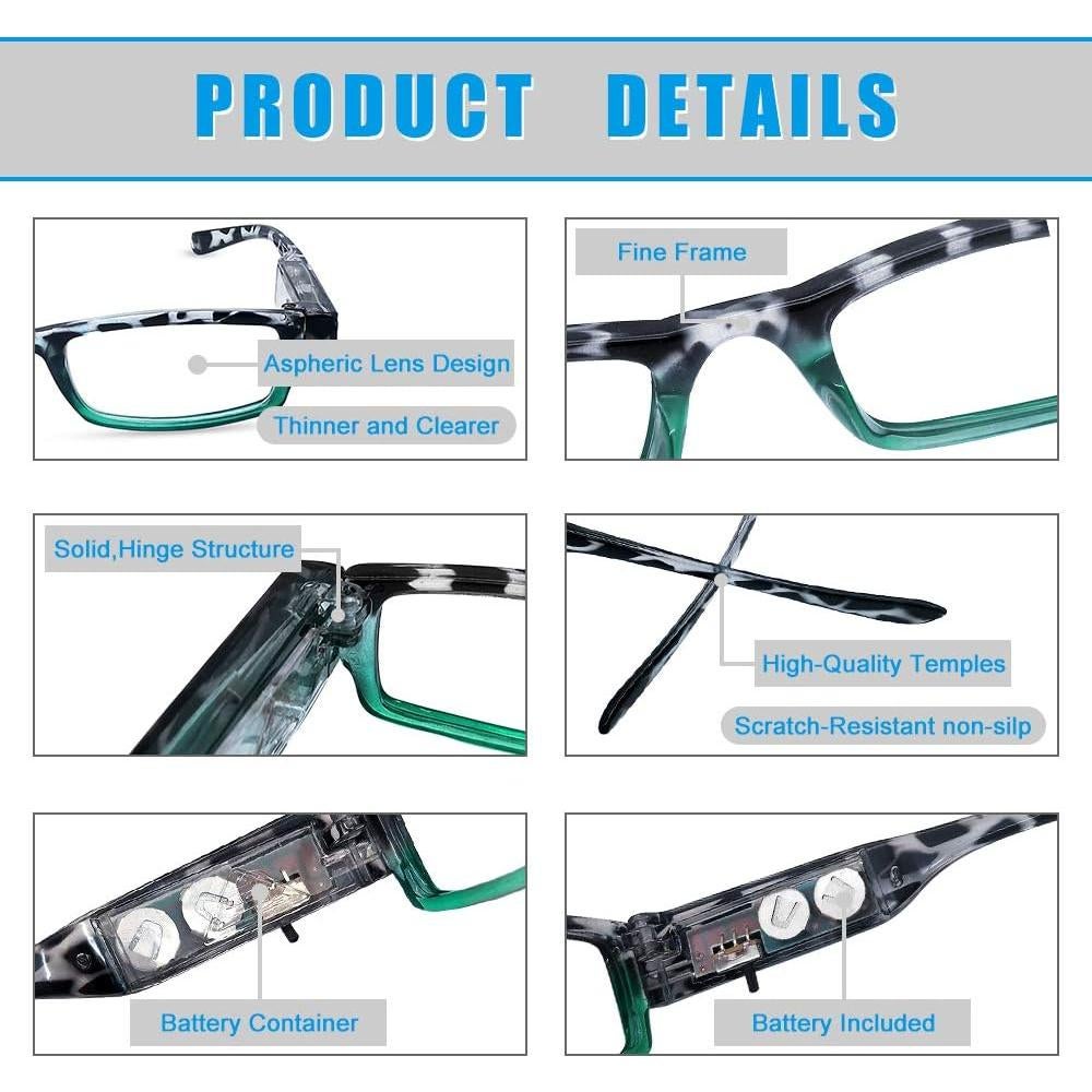 Gafas de Lectura DUANMEI con Luz LED +300 Unisex